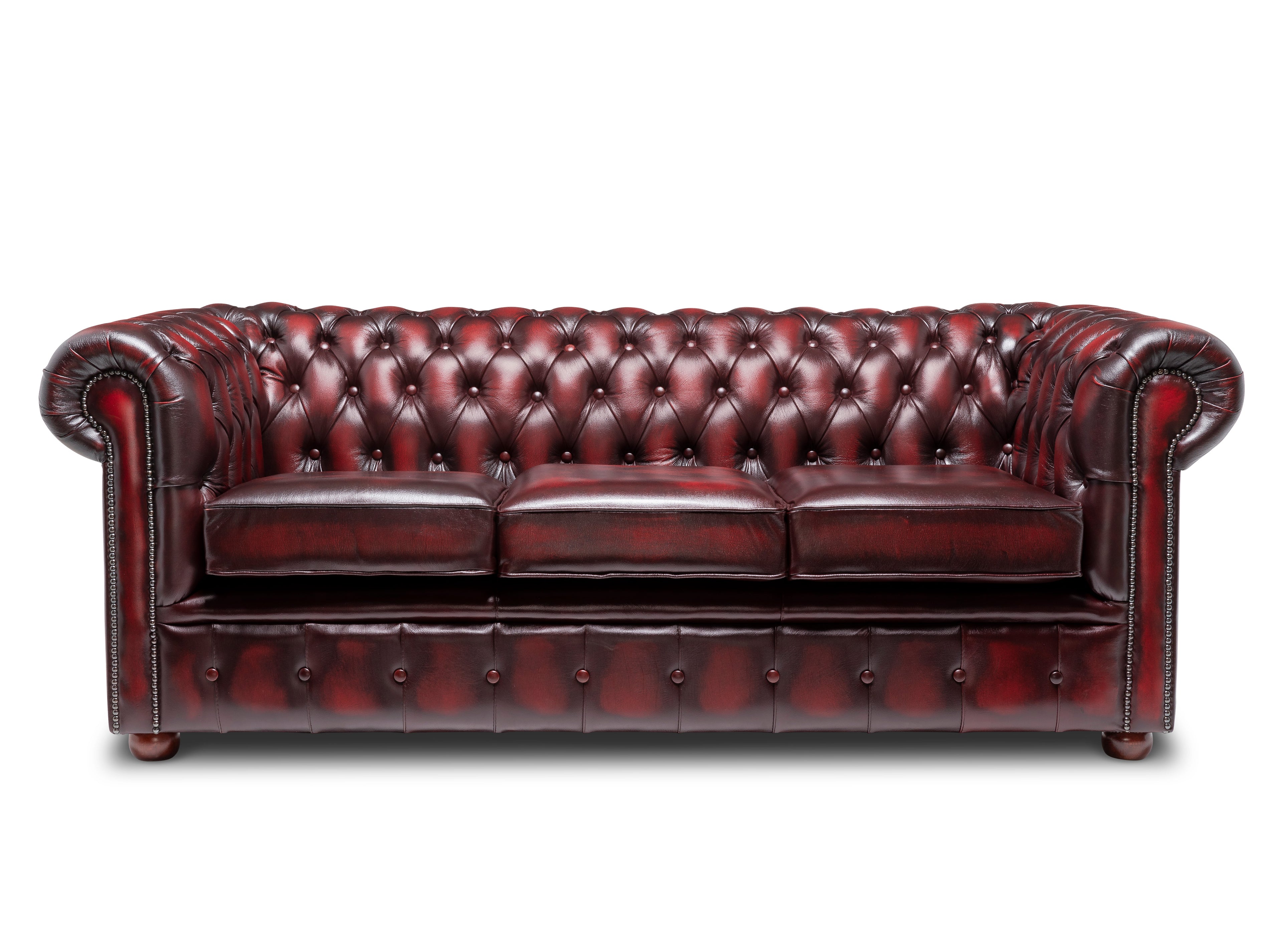 Hemingway Chesterfield Sofa Antique Wine Leather