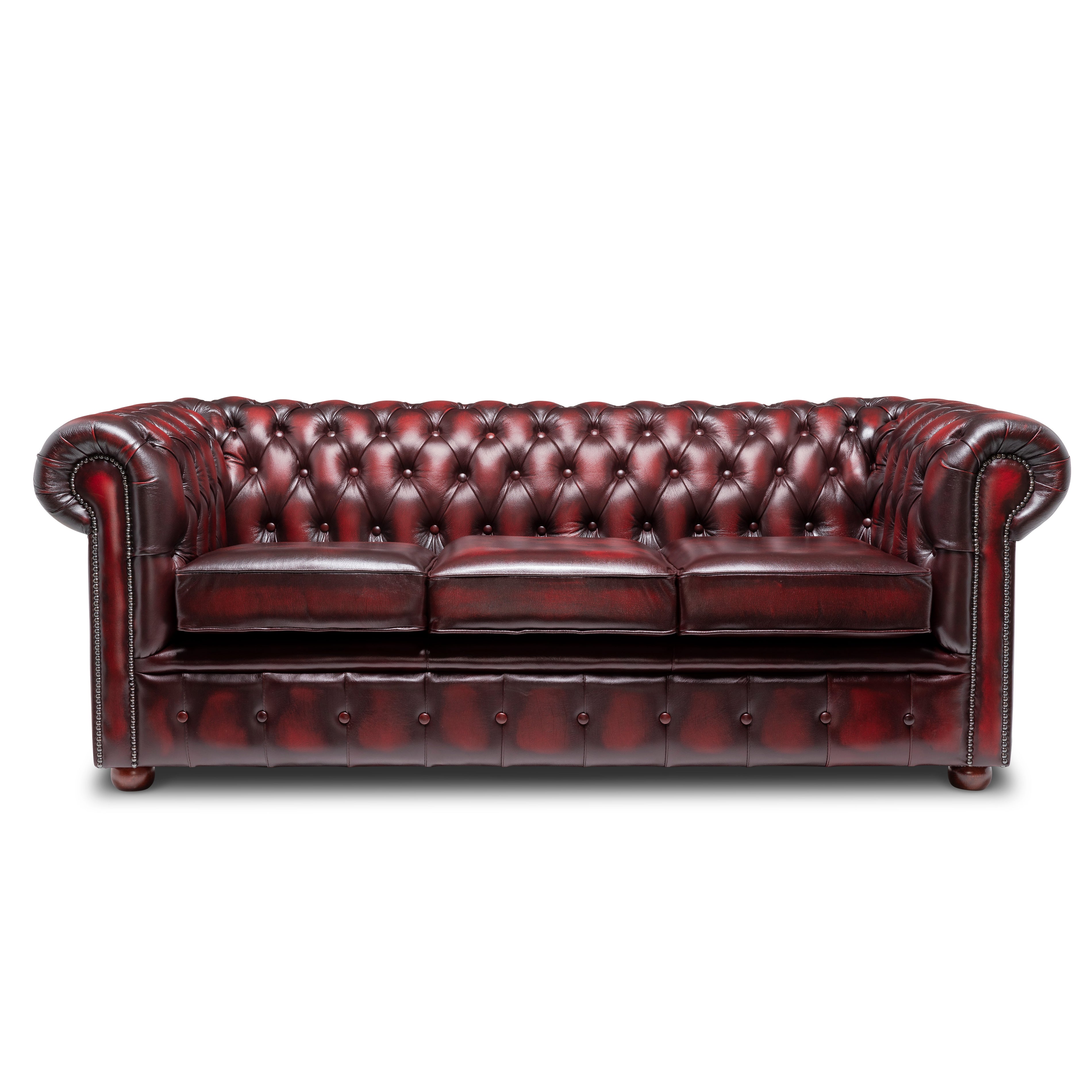 Hemingway Chesterfield Sofa Antique Wine Leather