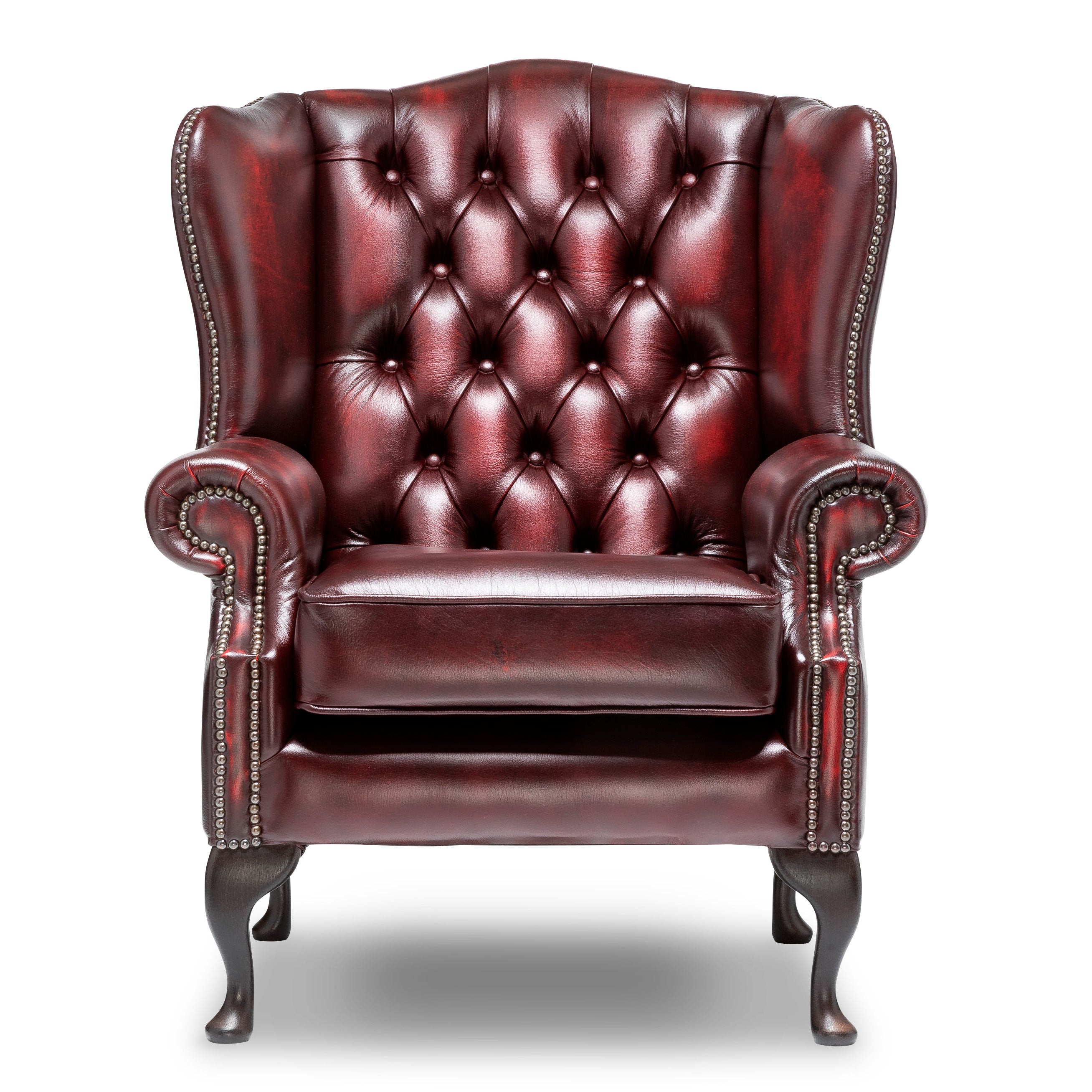 Harrington Chesterfield Armchair Antique Wine Leather