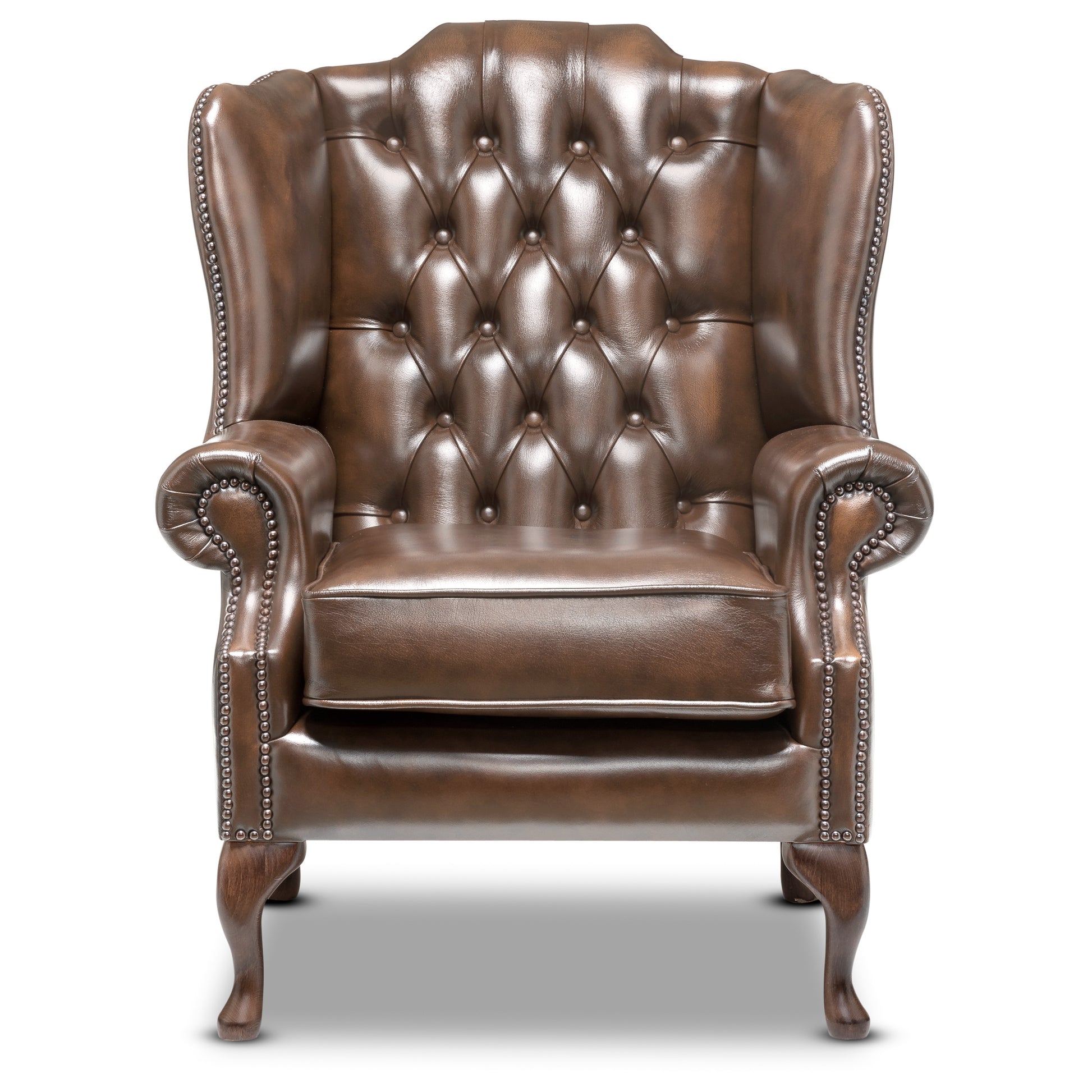 Harrington Chesterfield Armchair Antique Autumn Tan Leather