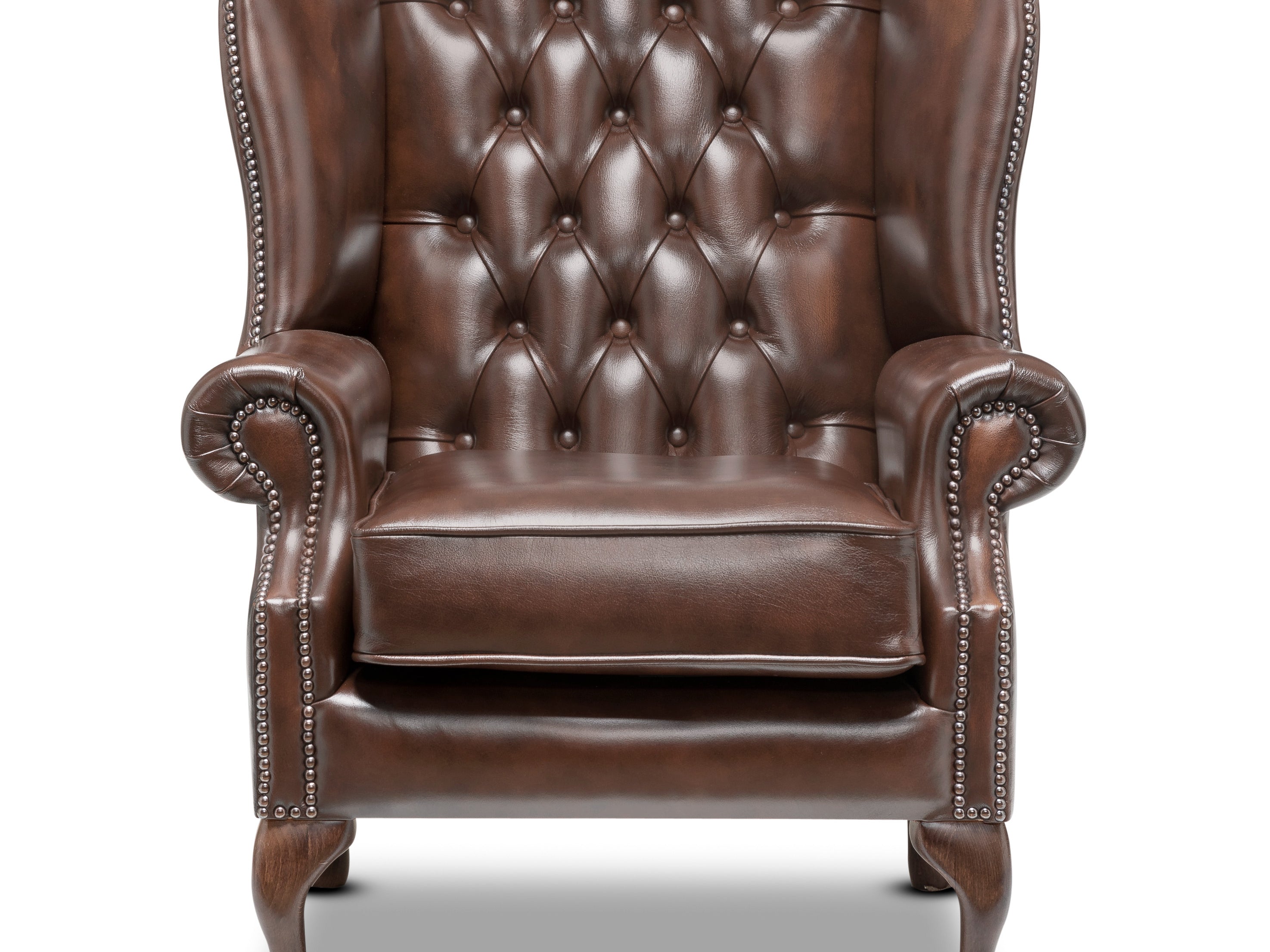 Harrington Chesterfield Armchair Antique Brown Leather