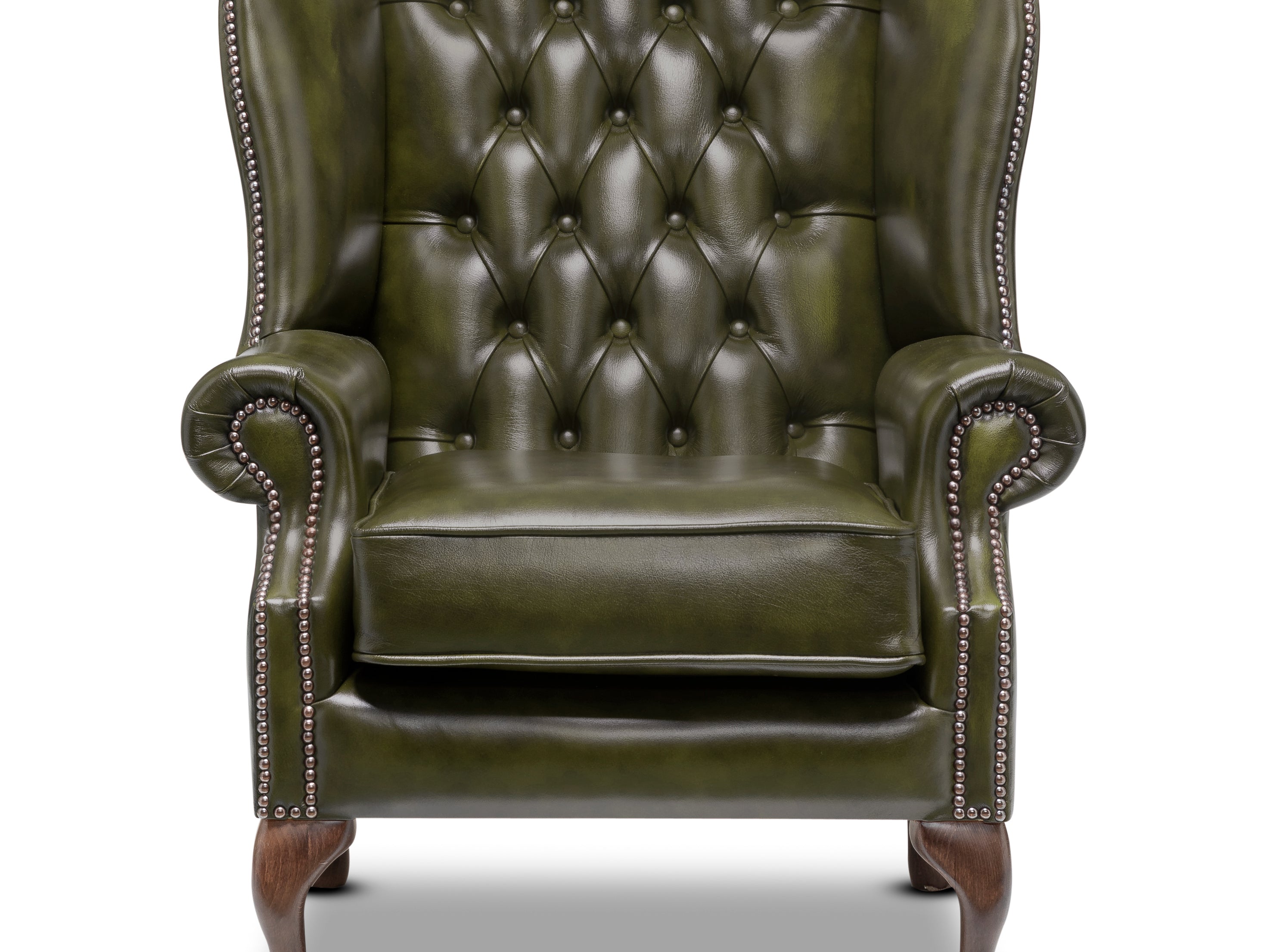 Harrington Chesterfield Armchair Antique Green Leather