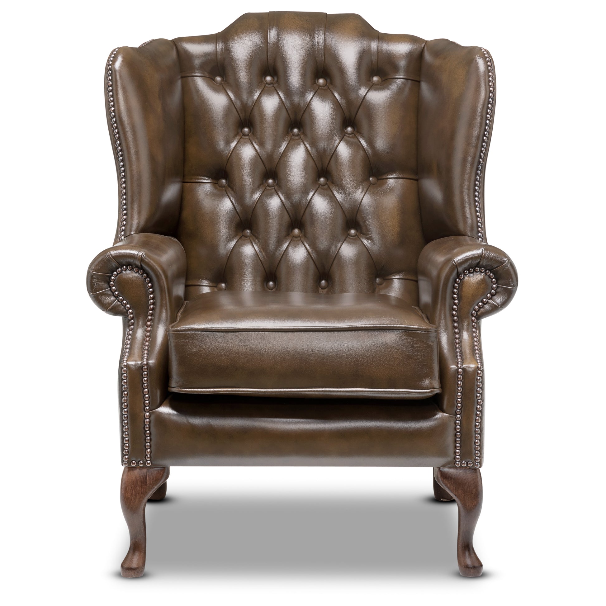 Harrington Chesterfield Armchair Antique Harvest Gold Leather