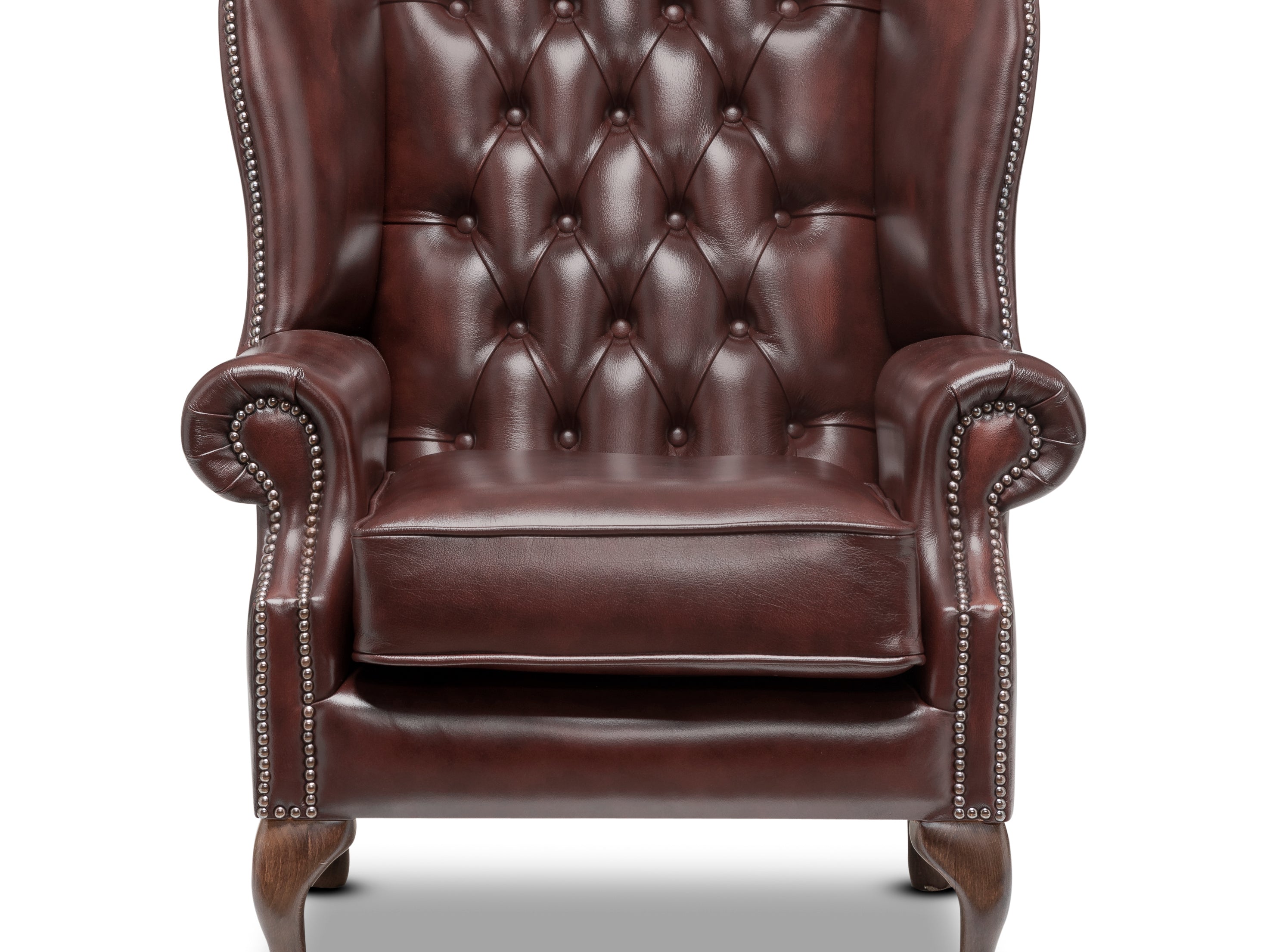 Harrington Chesterfield Armchair Antique Wine Leather