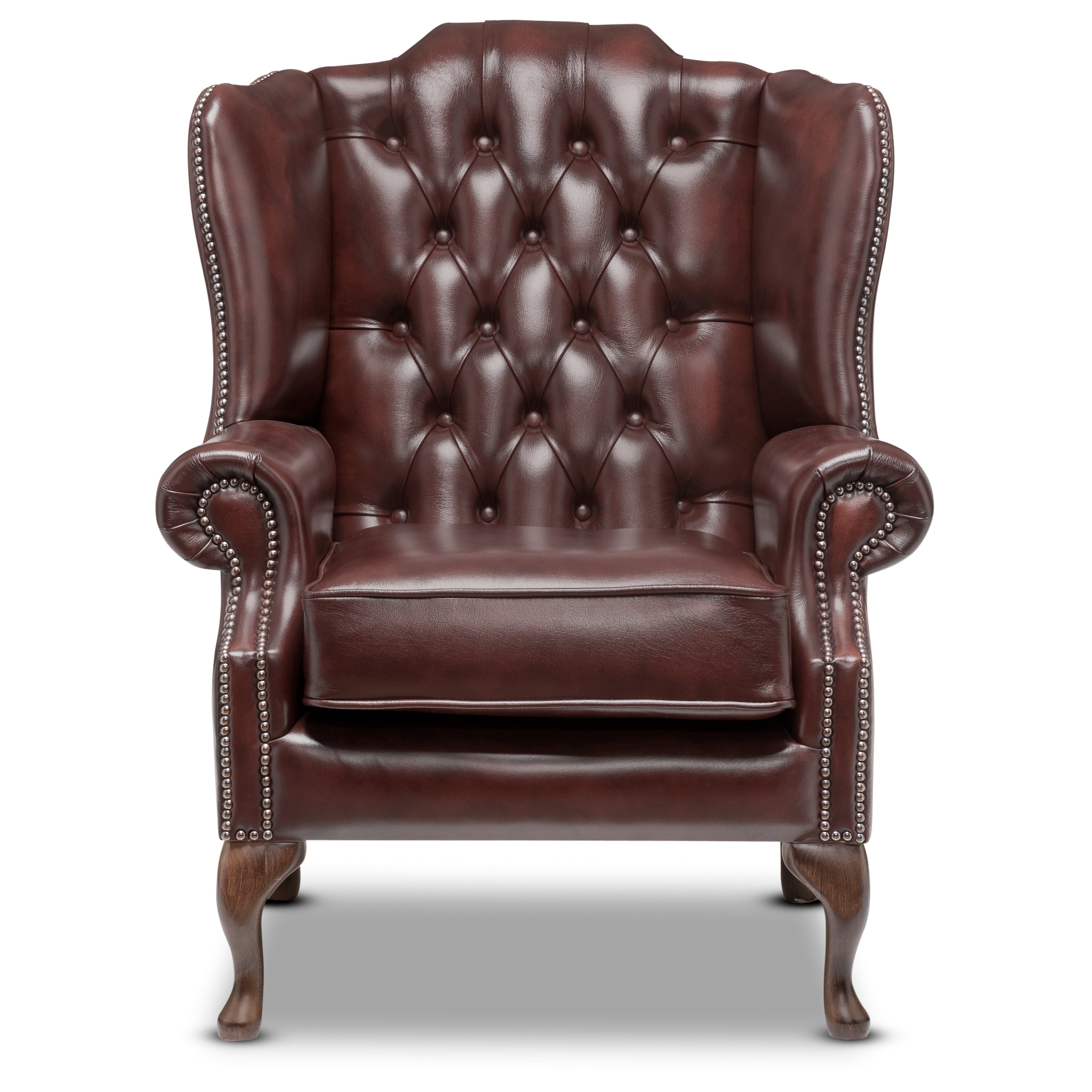 Harrington Chesterfield Armchair Antique Wine Leather