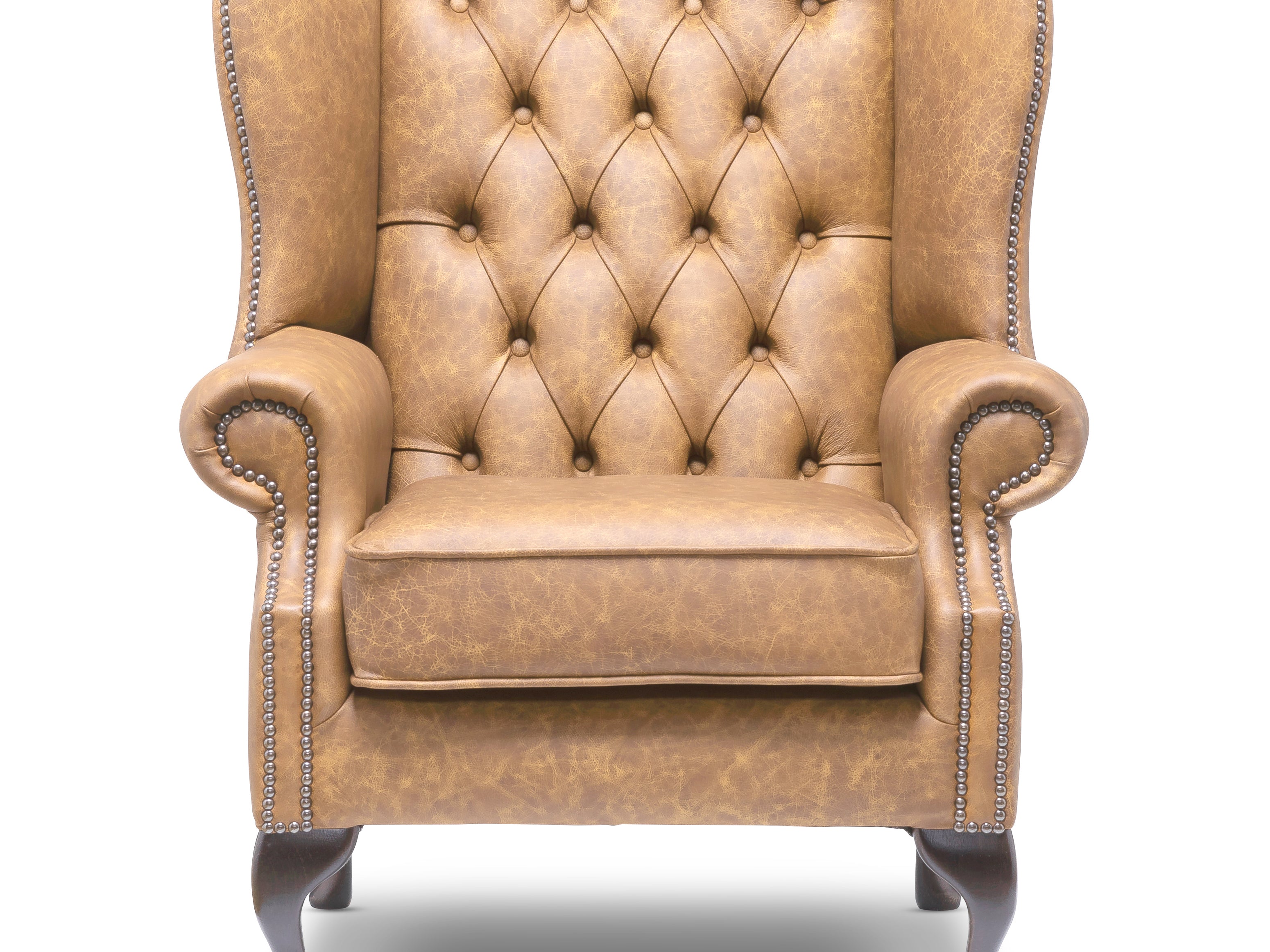 Harrington Chesterfield Armchair Apache Biscuit Leather