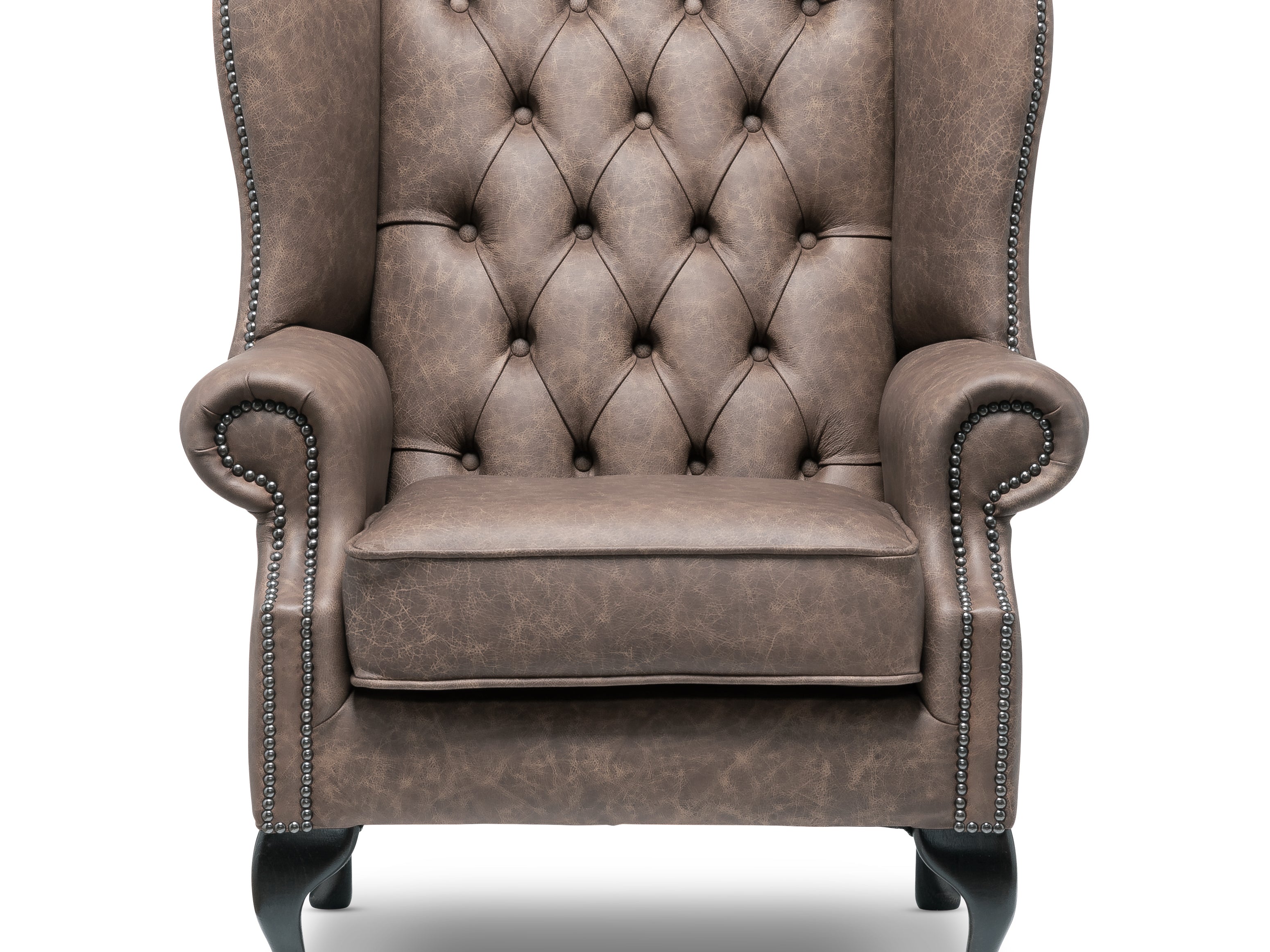 Harrington Chesterfield Armchair Apache Grey Leather