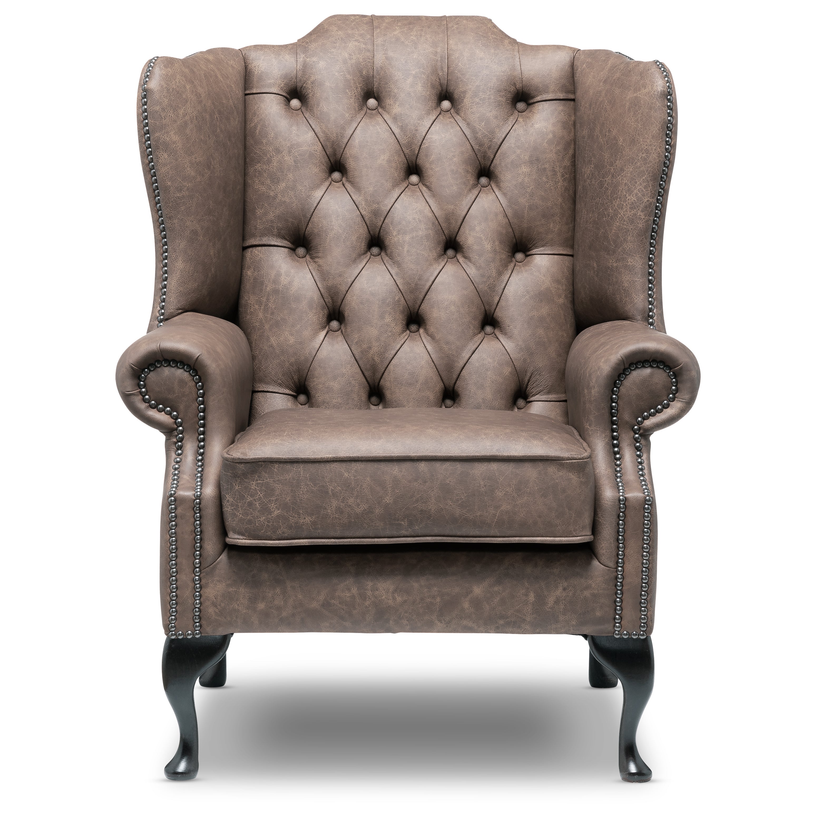 Harrington Chesterfield Armchair Apache Grey Leather