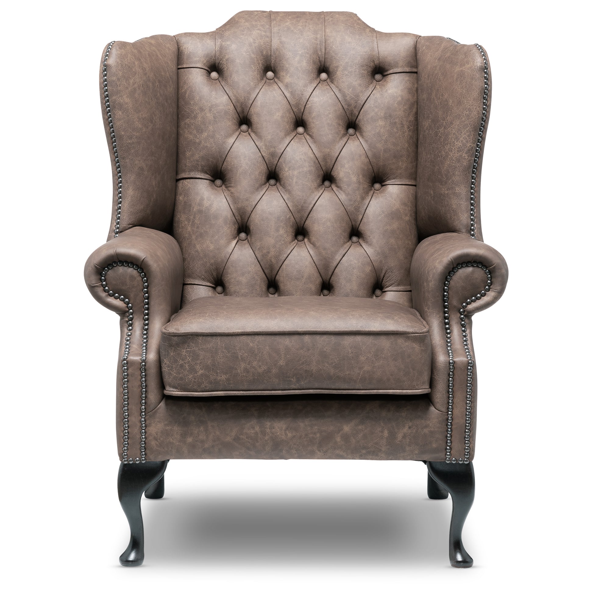 Harrington Chesterfield Armchair Apache Grey Leather