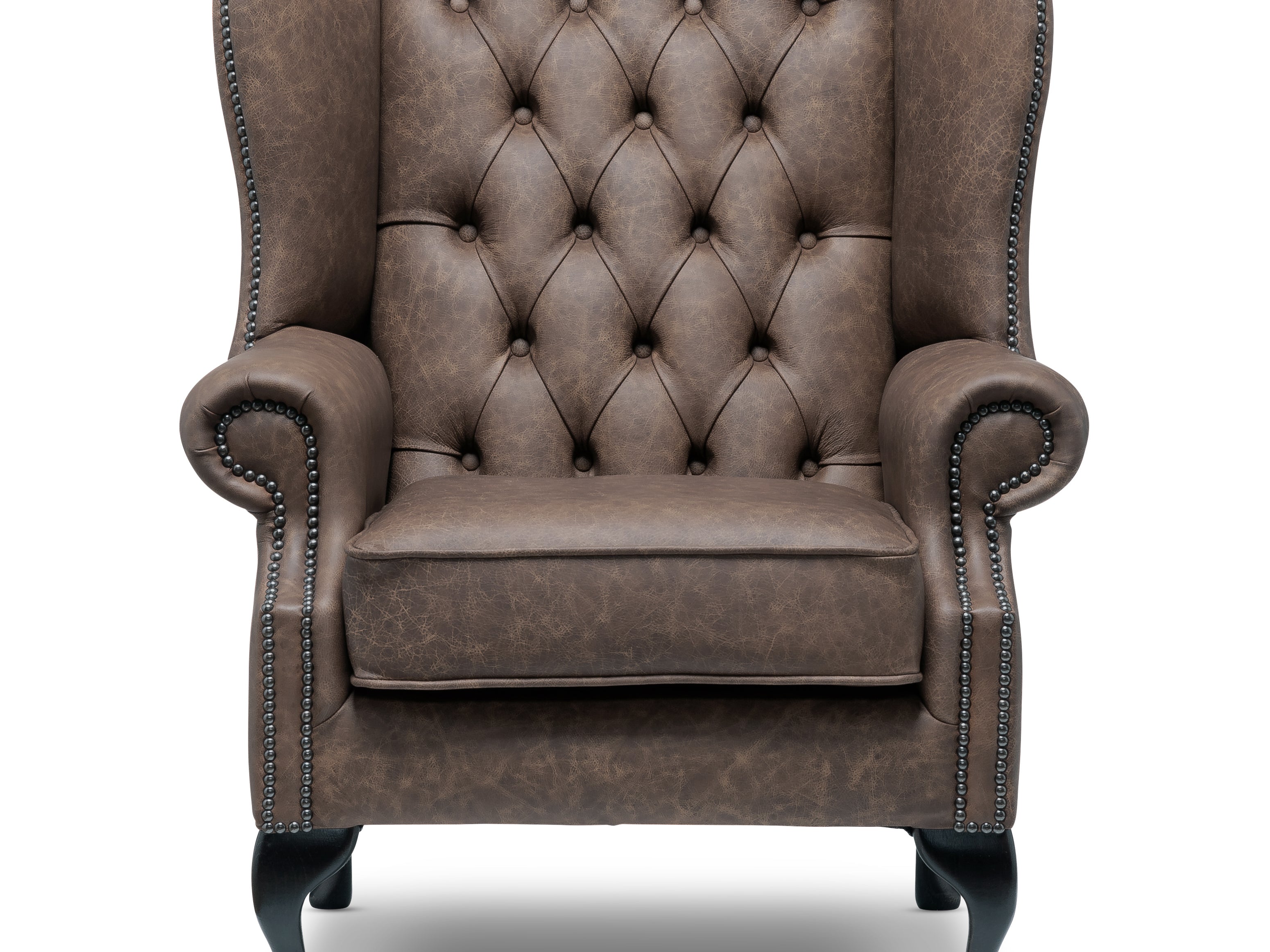 Harrington Chesterfield Armchair Apache Pewter Leather