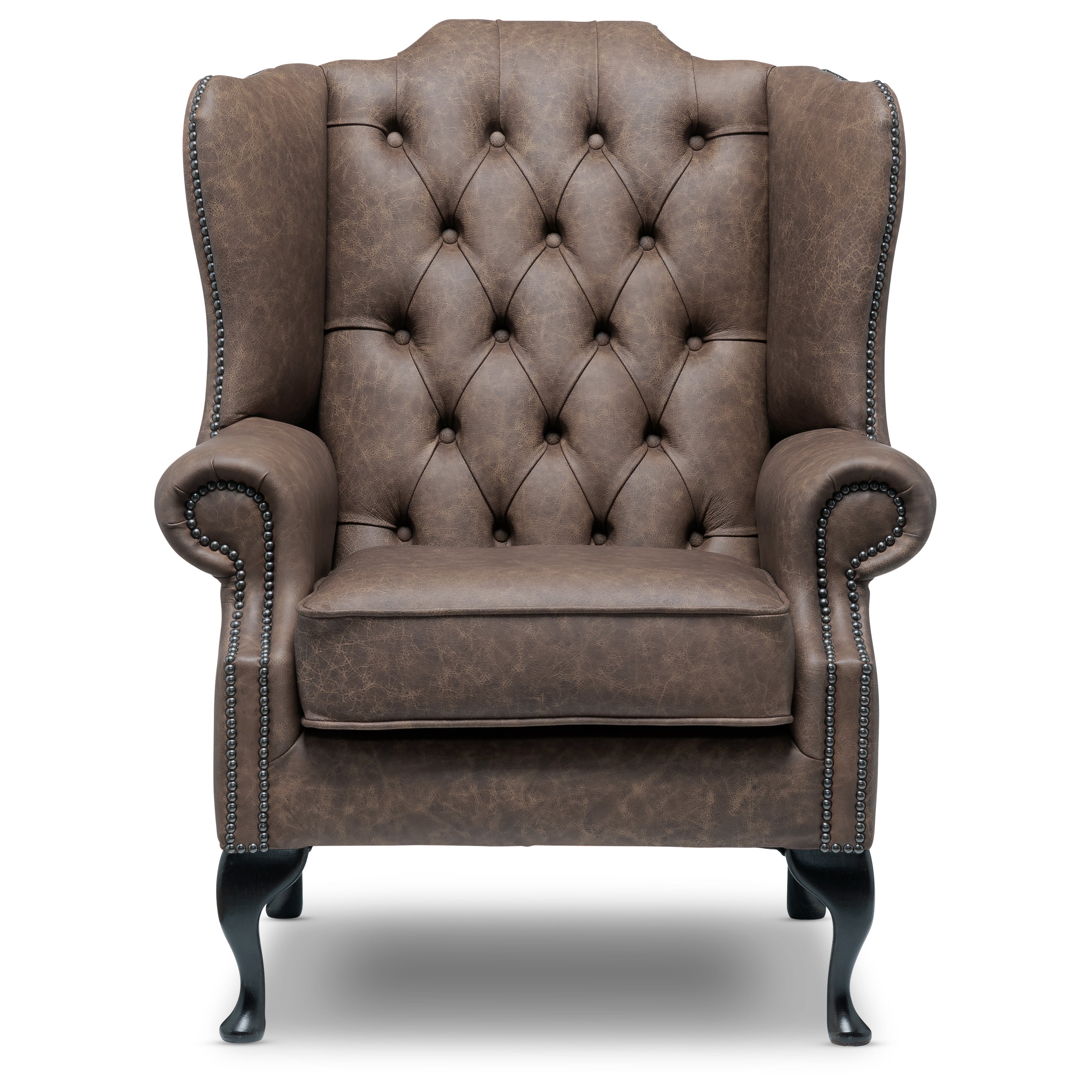 Harrington Chesterfield Armchair Apache Pewter Leather