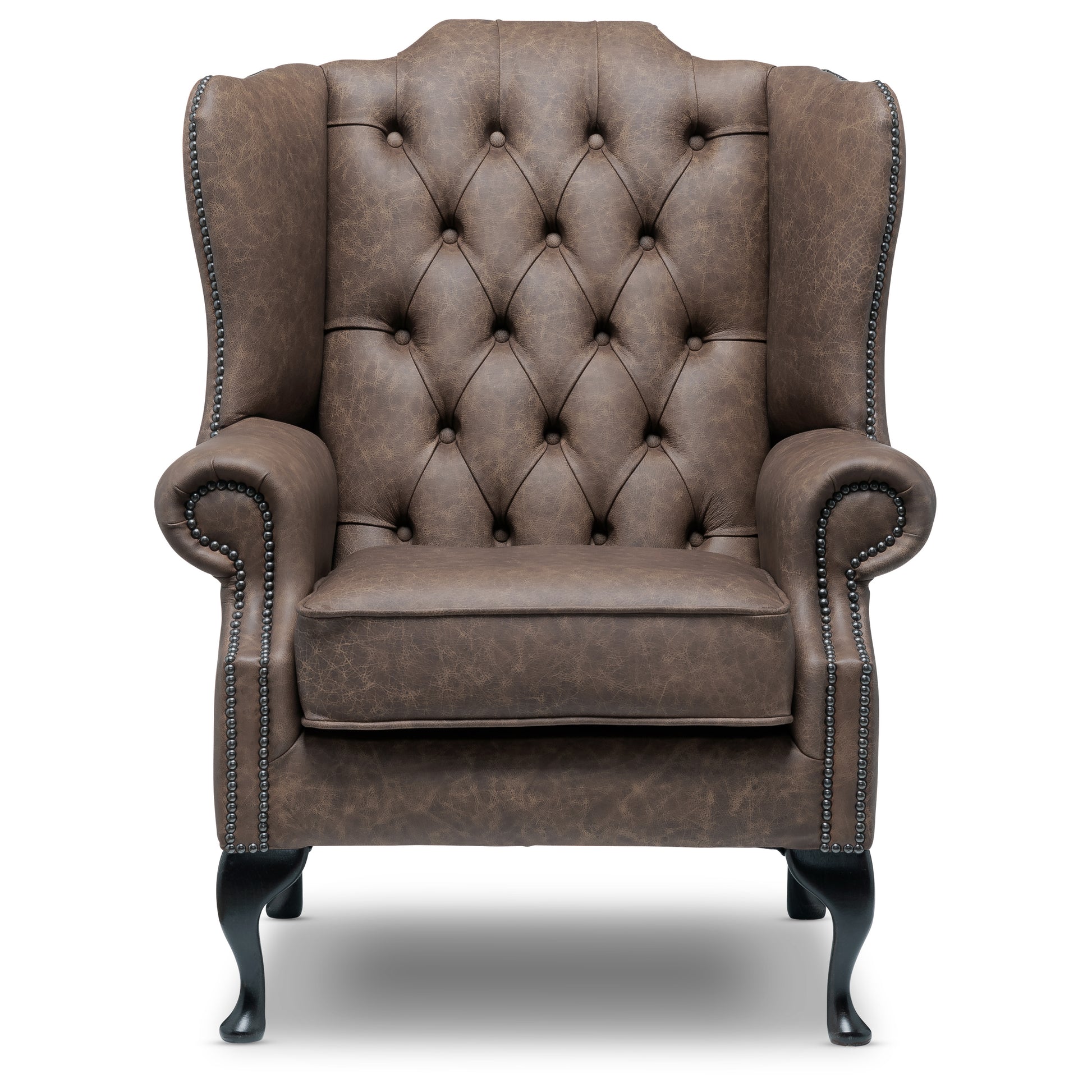 Harrington Chesterfield Armchair Apache Pewter Leather