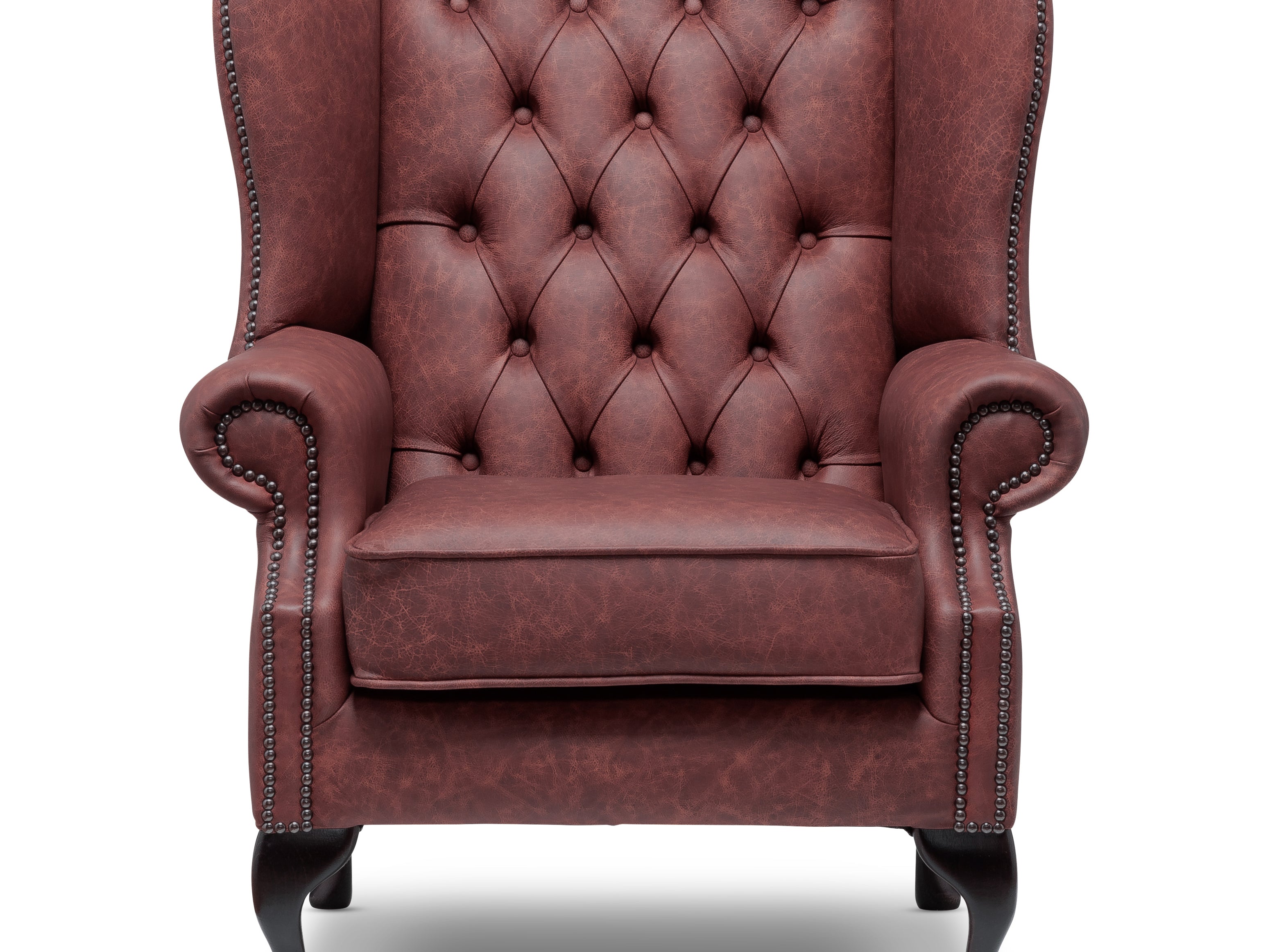 Harrington Chesterfield Armchair Apache Rouge Leather