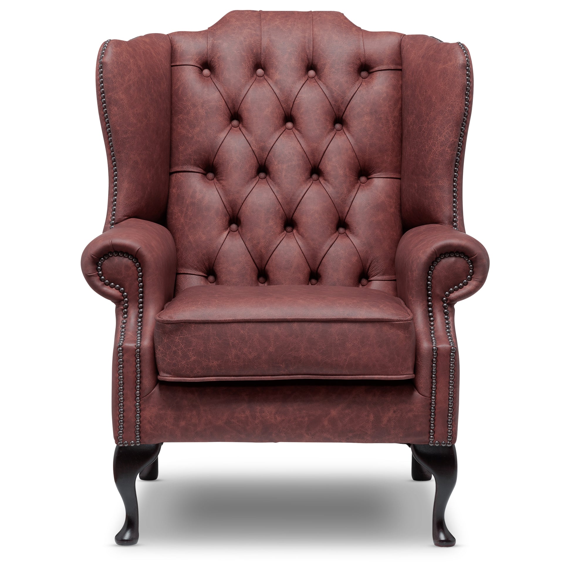 Harrington Chesterfield Armchair Apache Rouge Leather