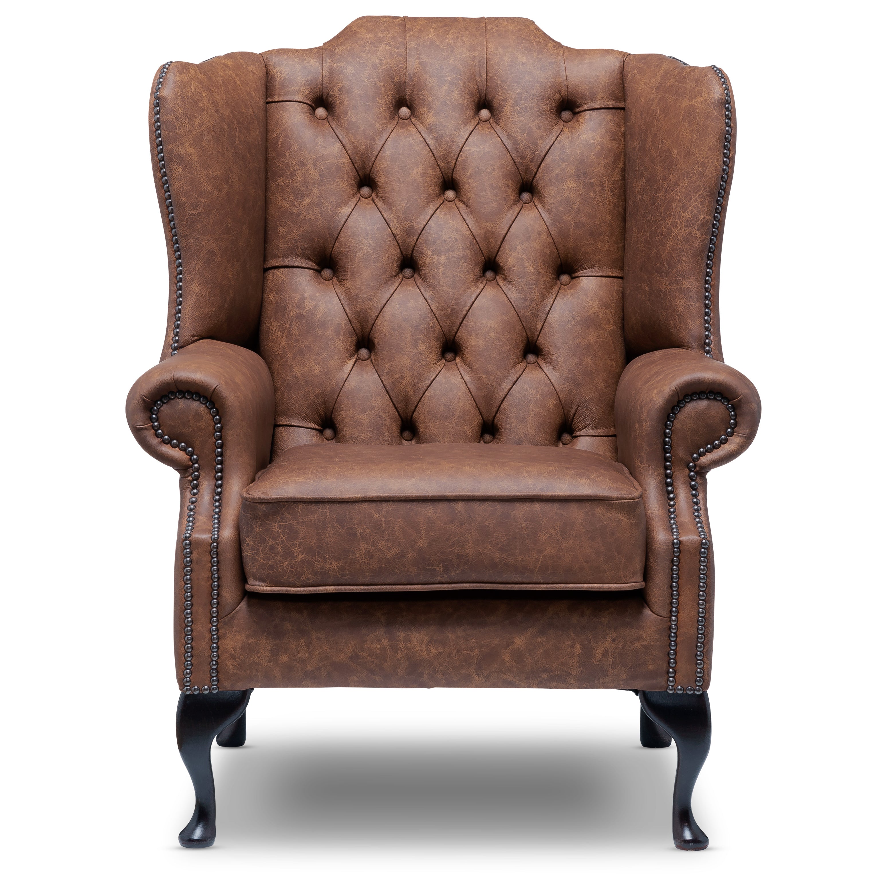 Harrington Chesterfield Armchair Apache Rum Leather