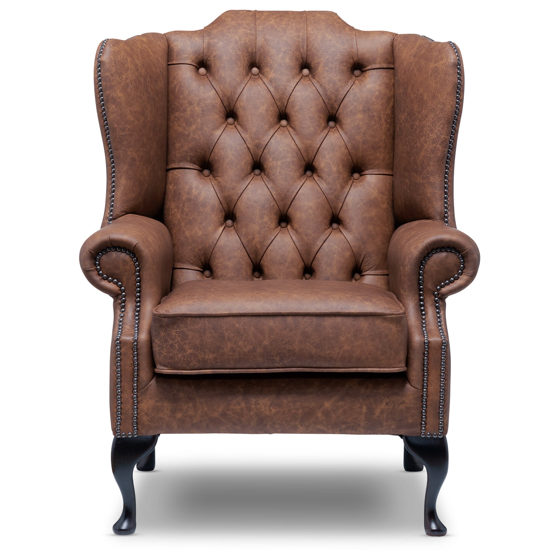 Harrington Chesterfield Armchair Apache Rum Leather