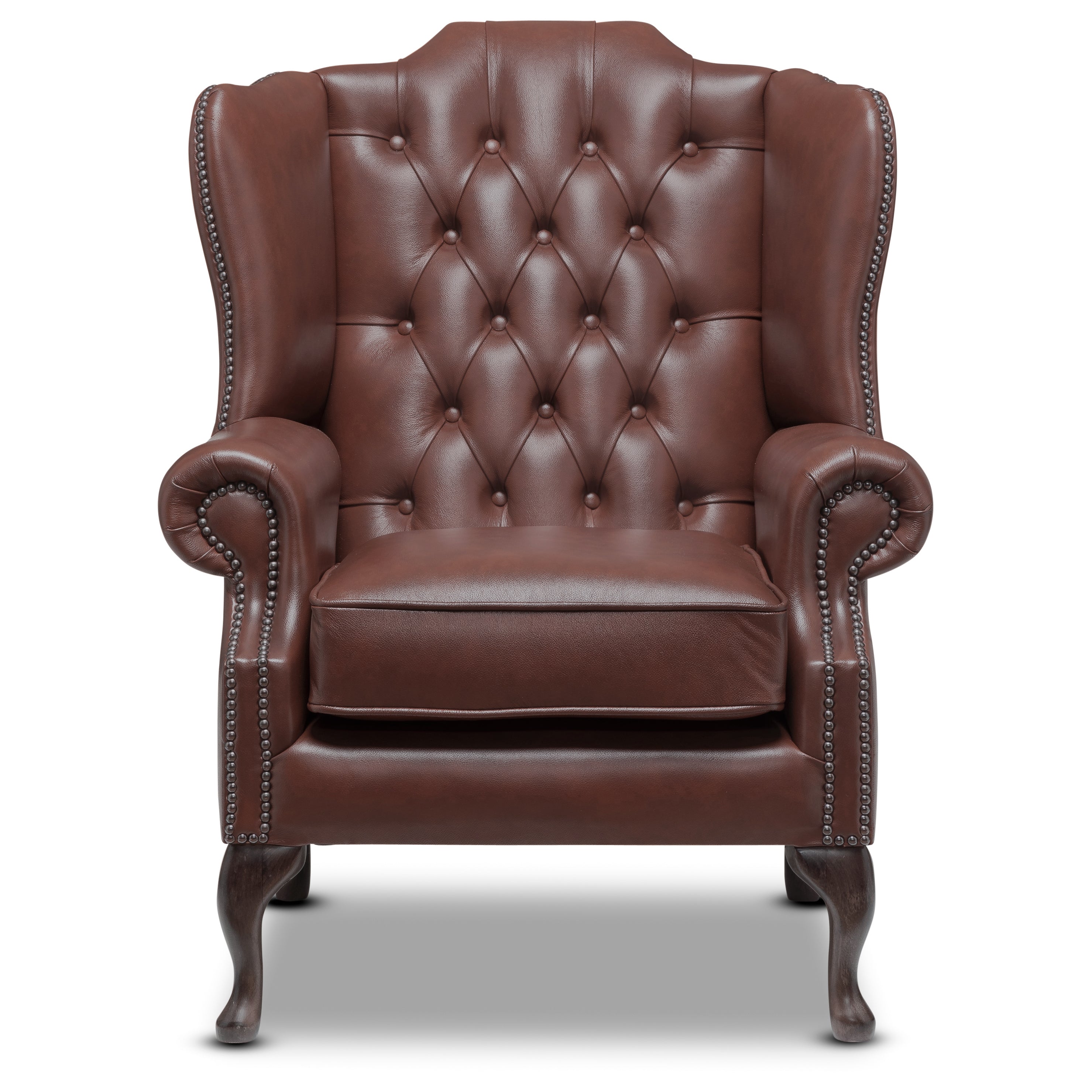 Harrington Chesterfield Armchair Old English Ebony Leather
