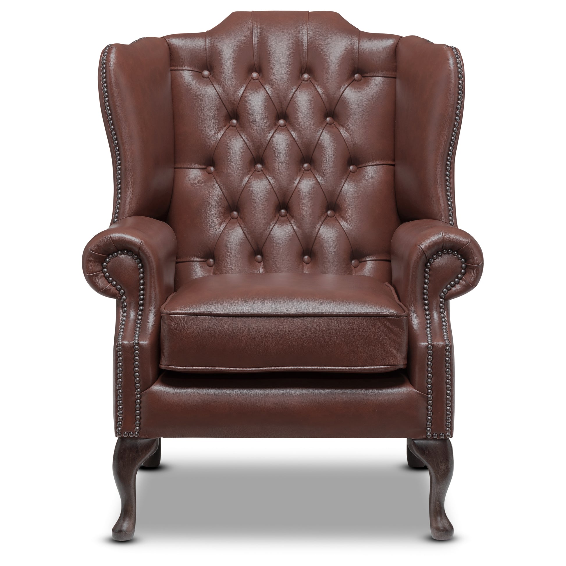 Harrington Chesterfield Armchair Old English Ebony Leather