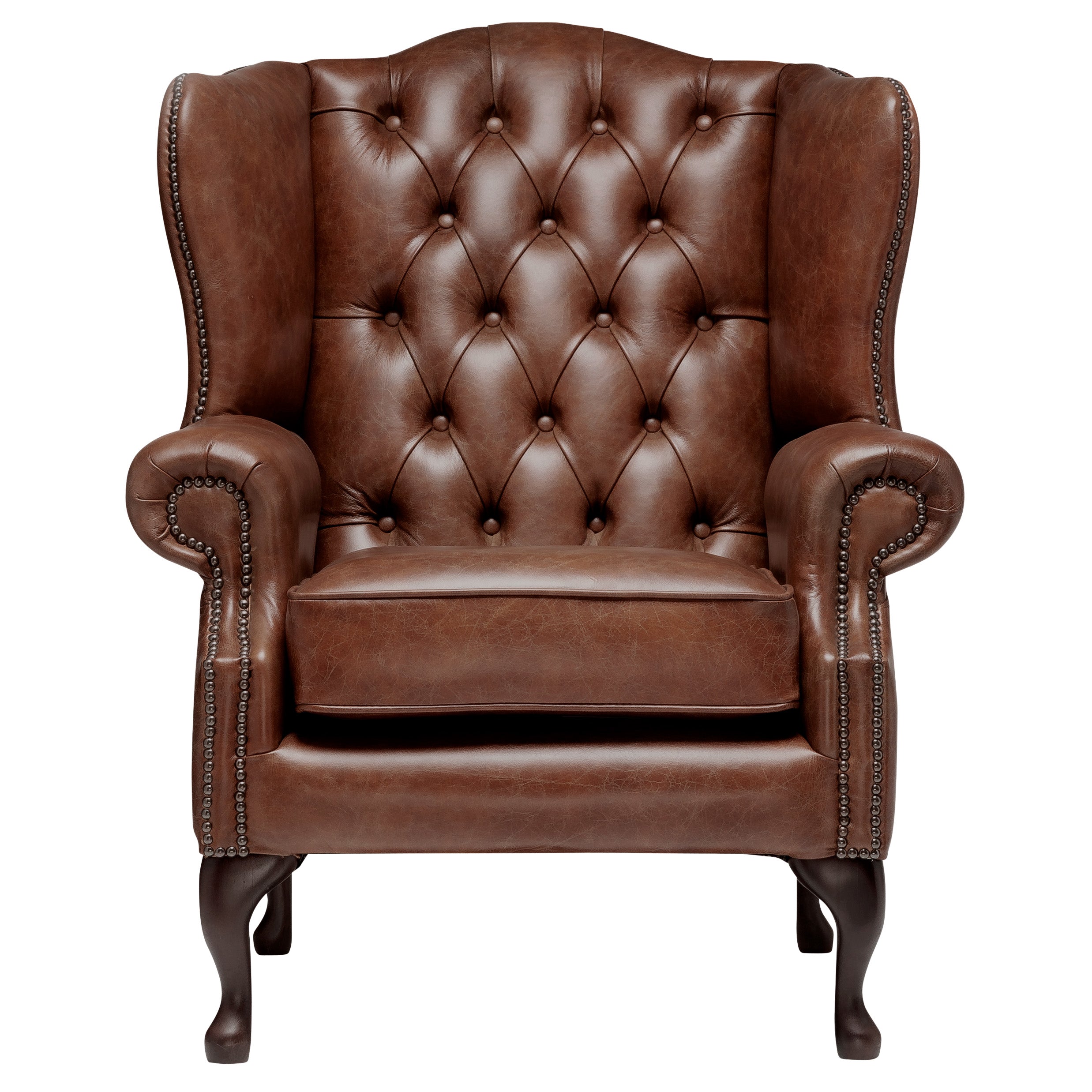 Harrington Chesterfield Armchair Vintage Chestnut Leather