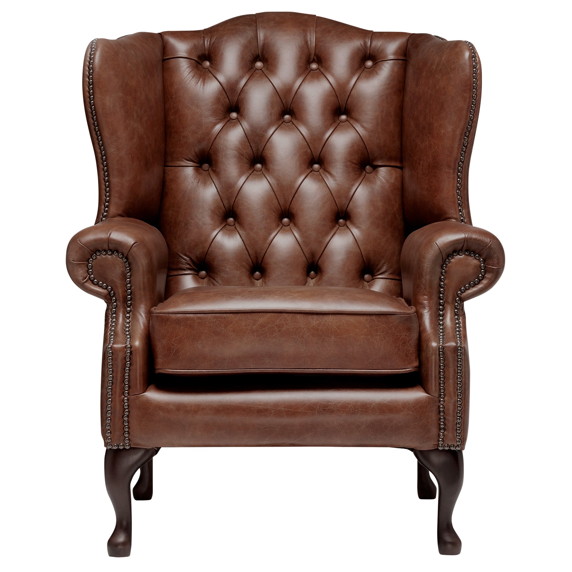 Harrington Chesterfield Armchair Vintage Chestnut Leather