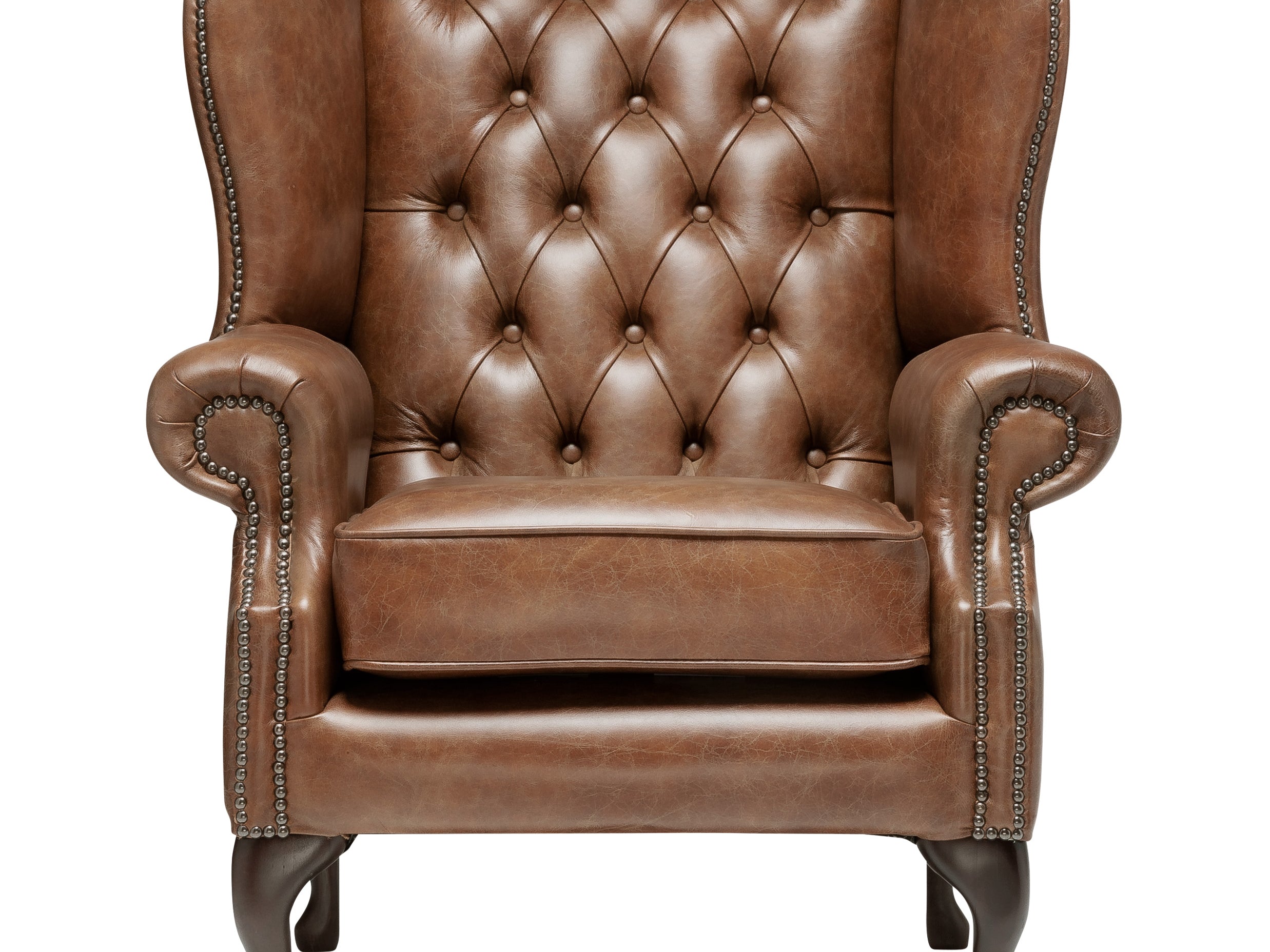 Harrington Chesterfield Armchair Vintage Cognac Leather