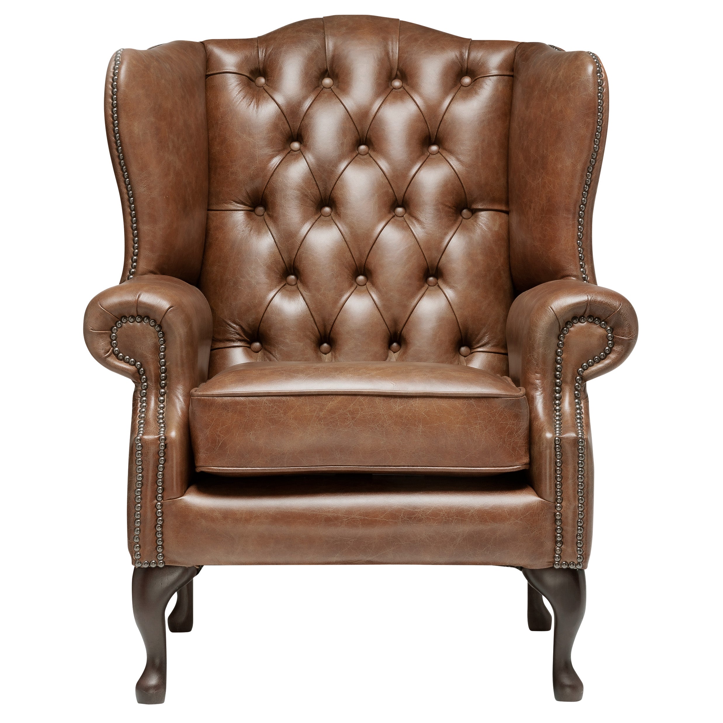 Harrington Chesterfield Armchair Vintage Cognac Leather