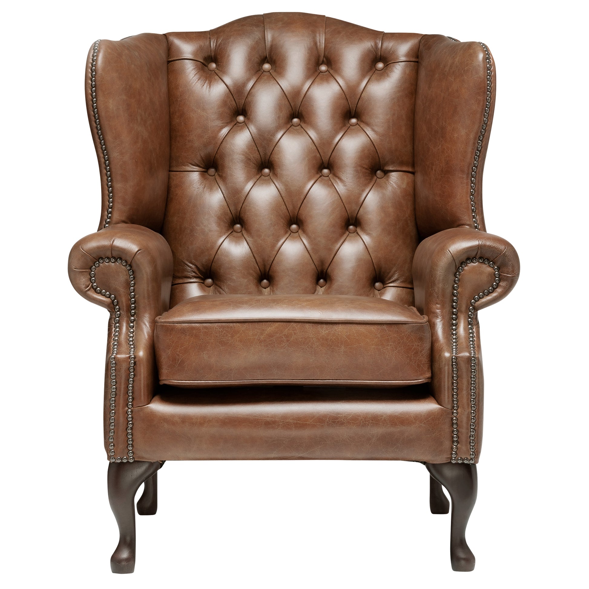 Harrington Chesterfield Armchair Vintage Cognac Leather