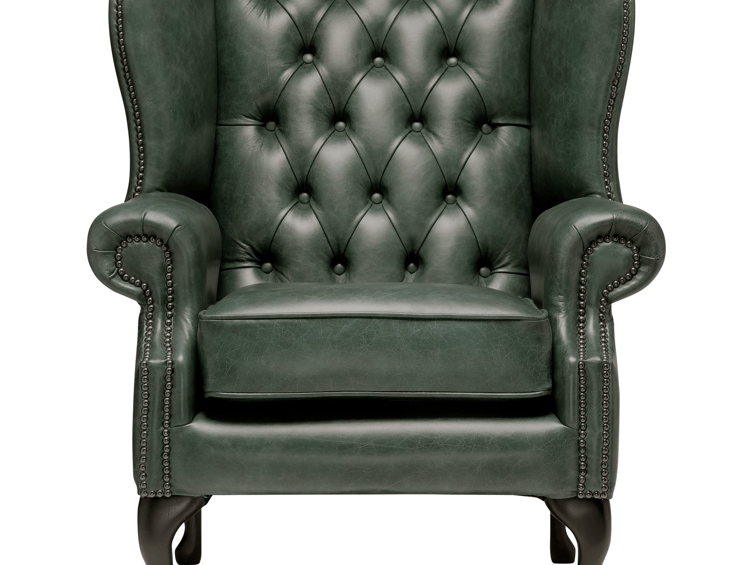 Harrington Chesterfield Armchair Vintage Green Leather