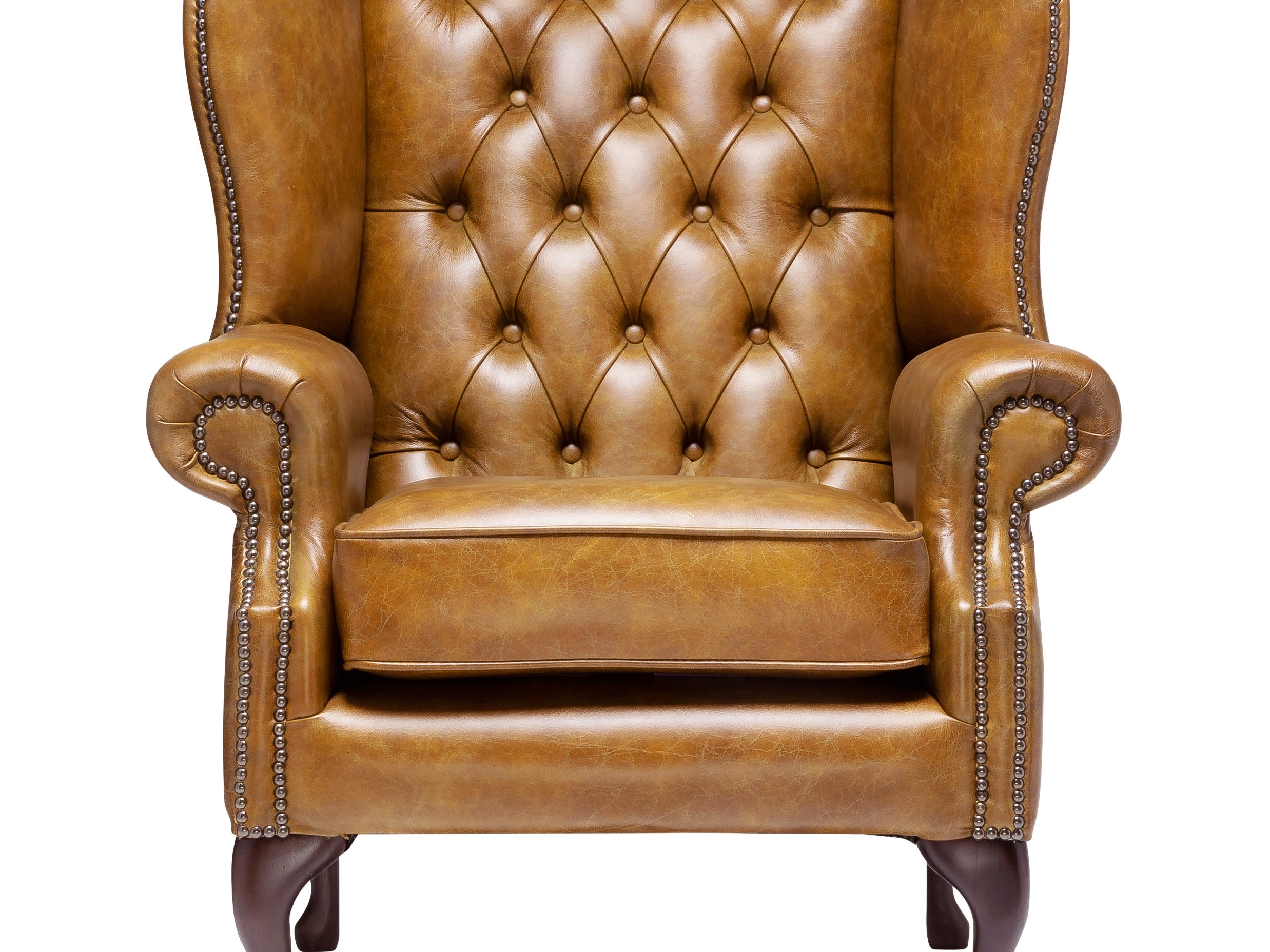 Harrington Chesterfield Armchair Vintage Mustard Leather