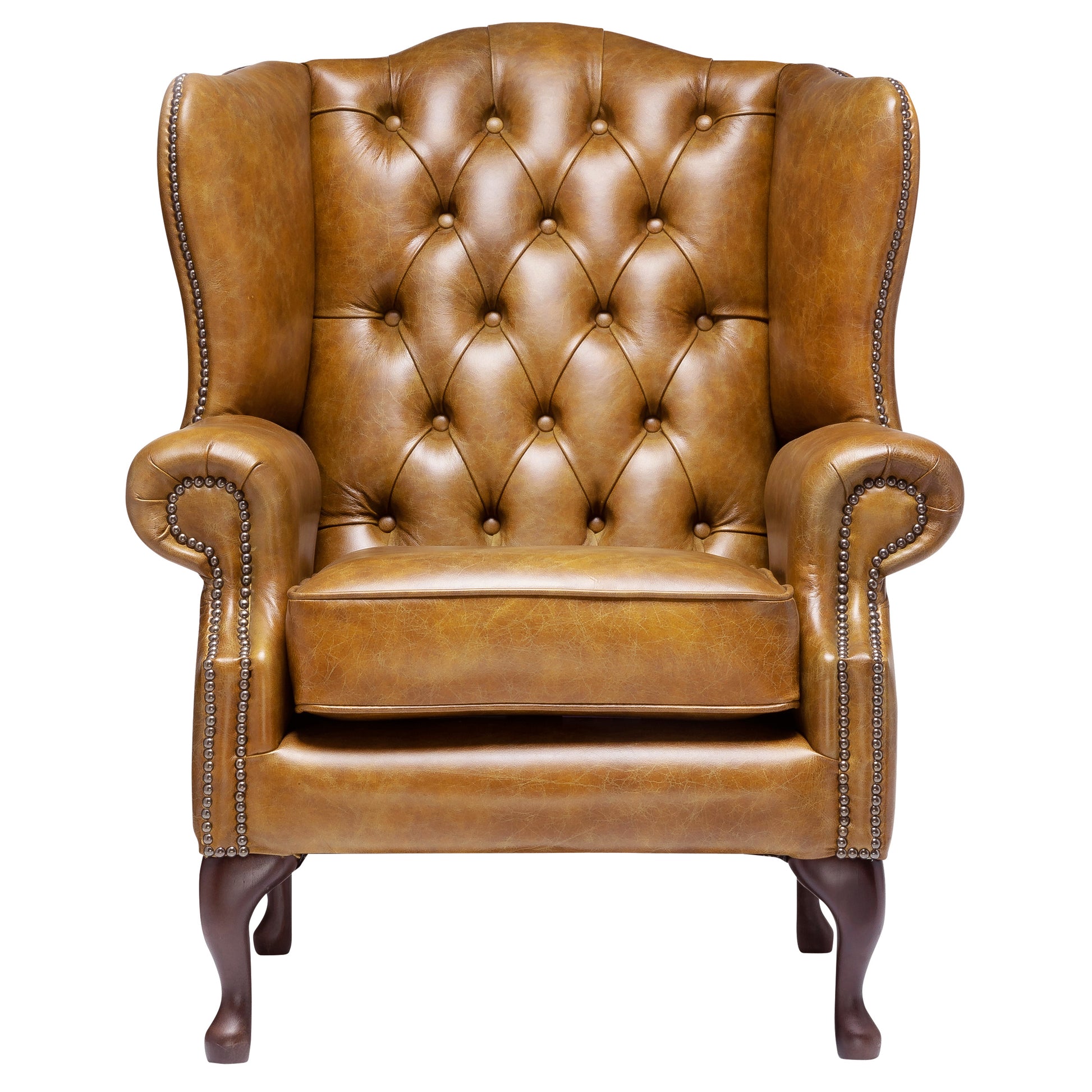 Harrington Chesterfield Armchair Vintage Mustard Leather