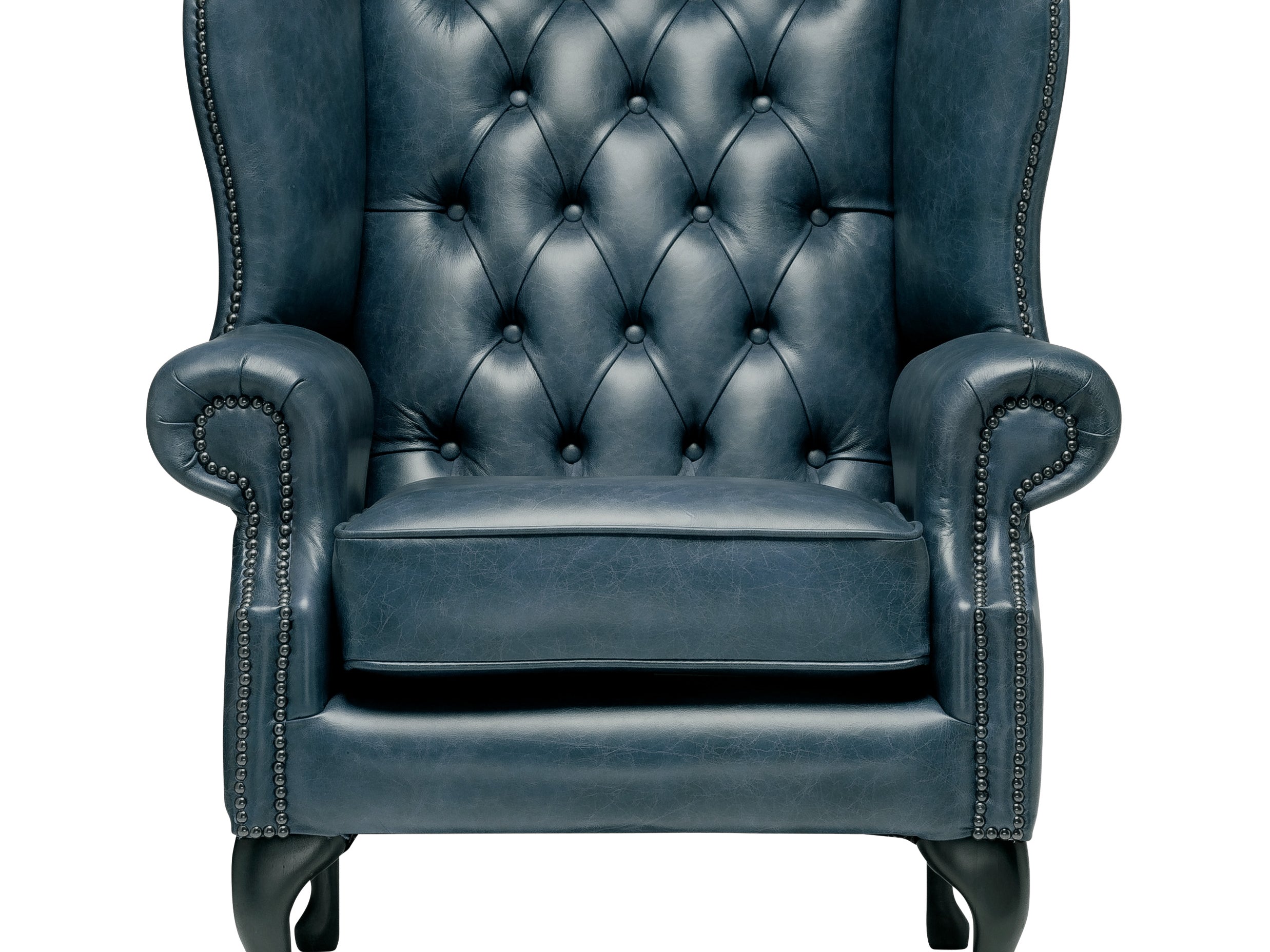 Harrington Chesterfield Armchair Vintage Ocean Leather
