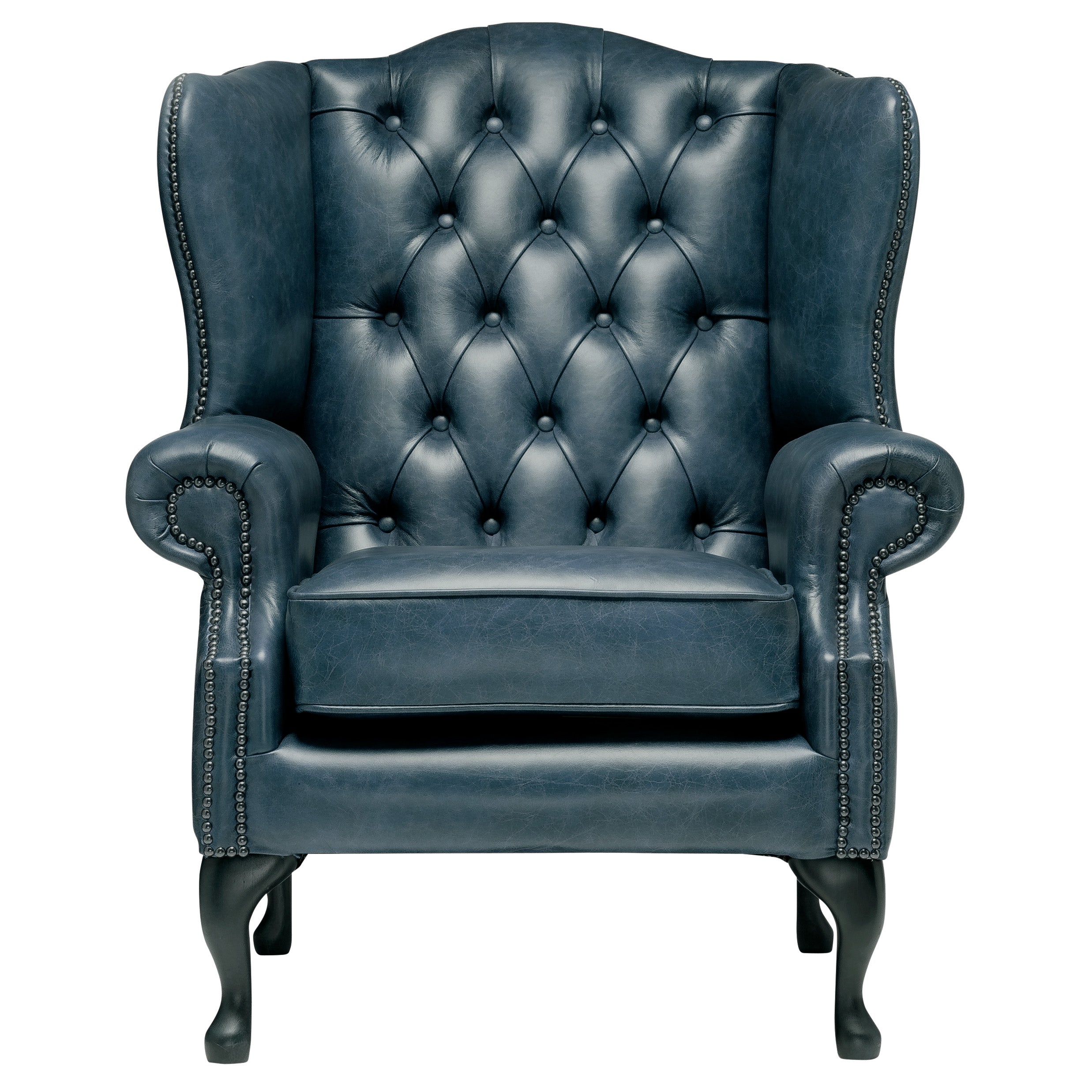 Harrington Chesterfield Armchair Vintage Ocean Leather