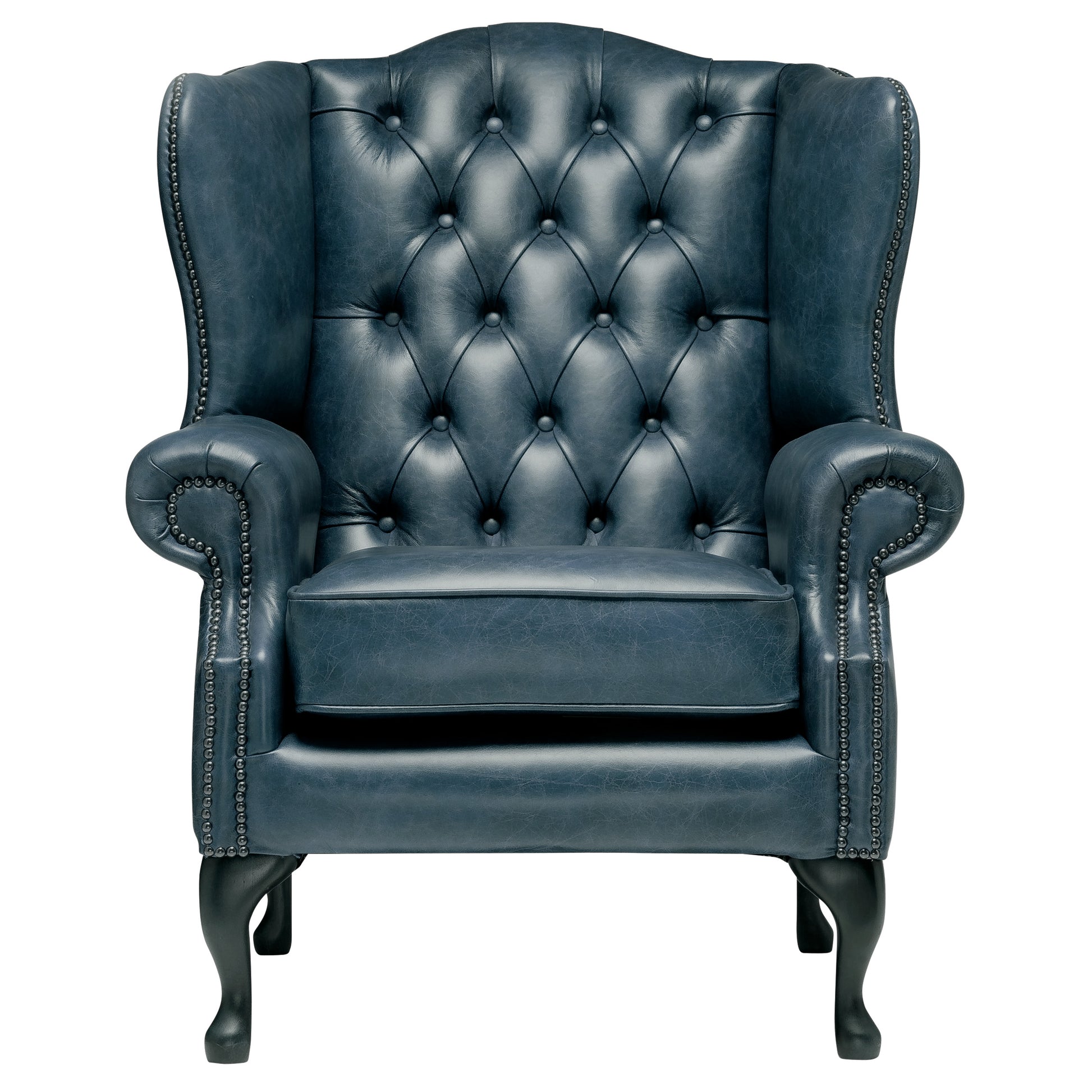 Harrington Chesterfield Armchair Vintage Ocean Leather