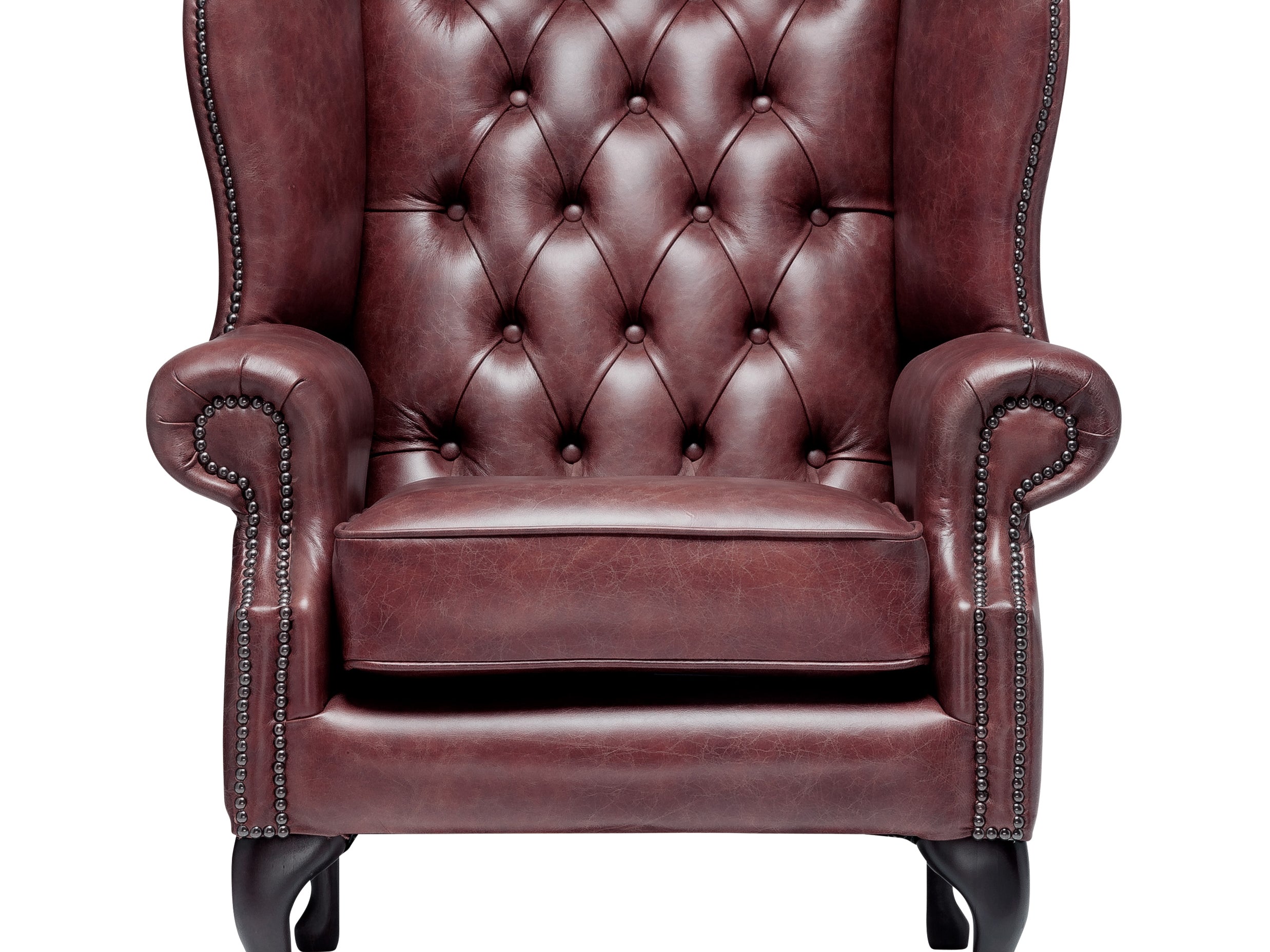 Harrington Chesterfield Armchair Vintage Oxblood Leather