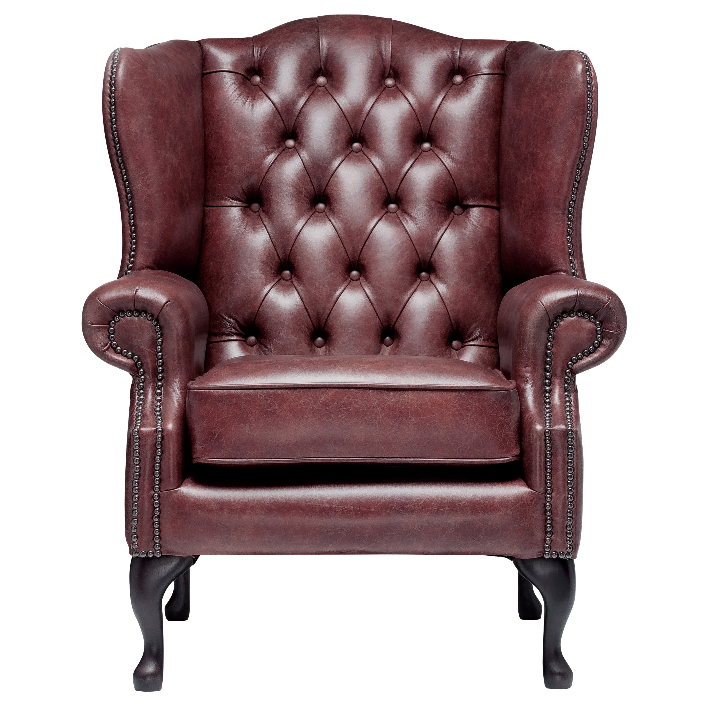 Harrington Chesterfield Armchair Vintage Oxblood Leather