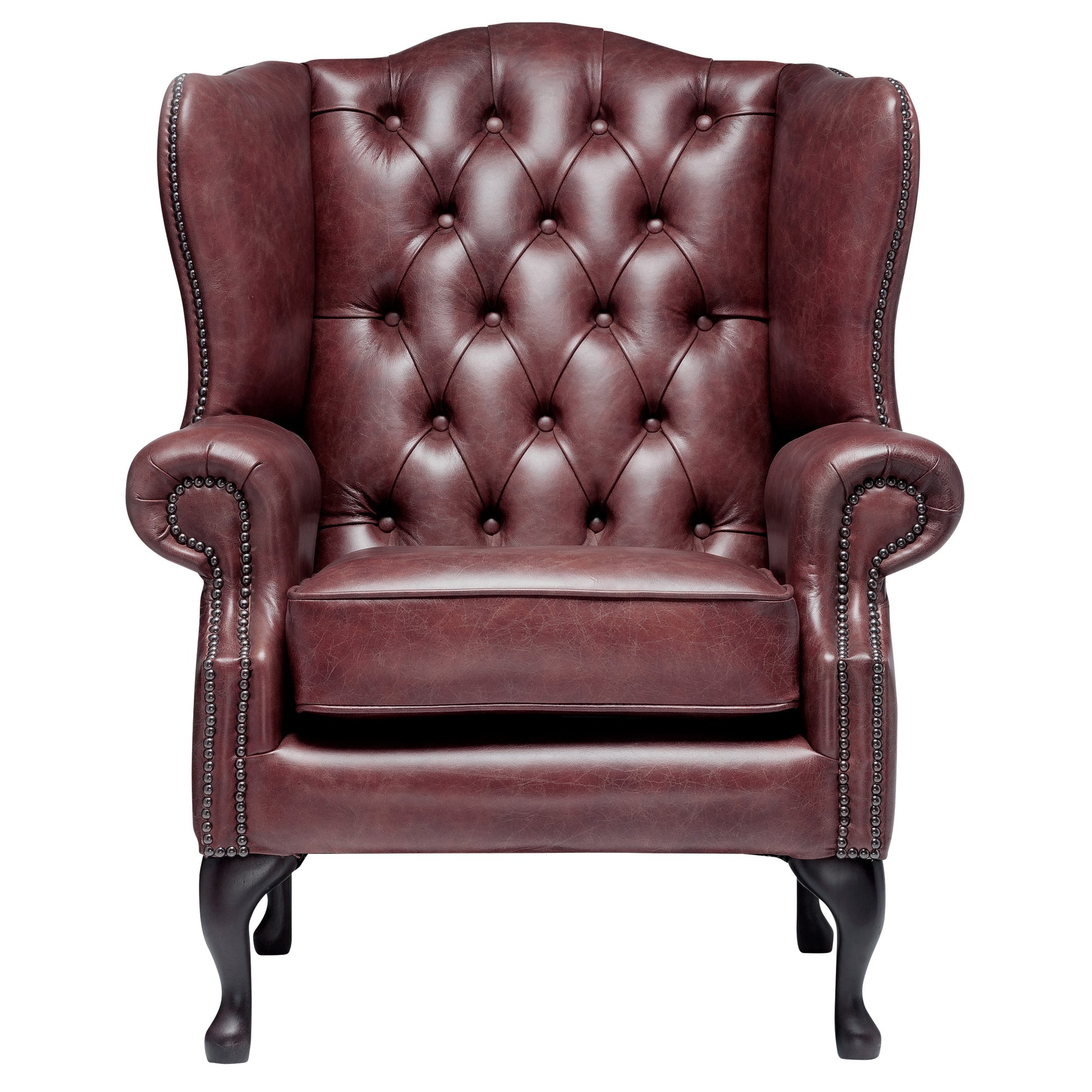 Harrington Chesterfield Armchair Vintage Oxblood Leather