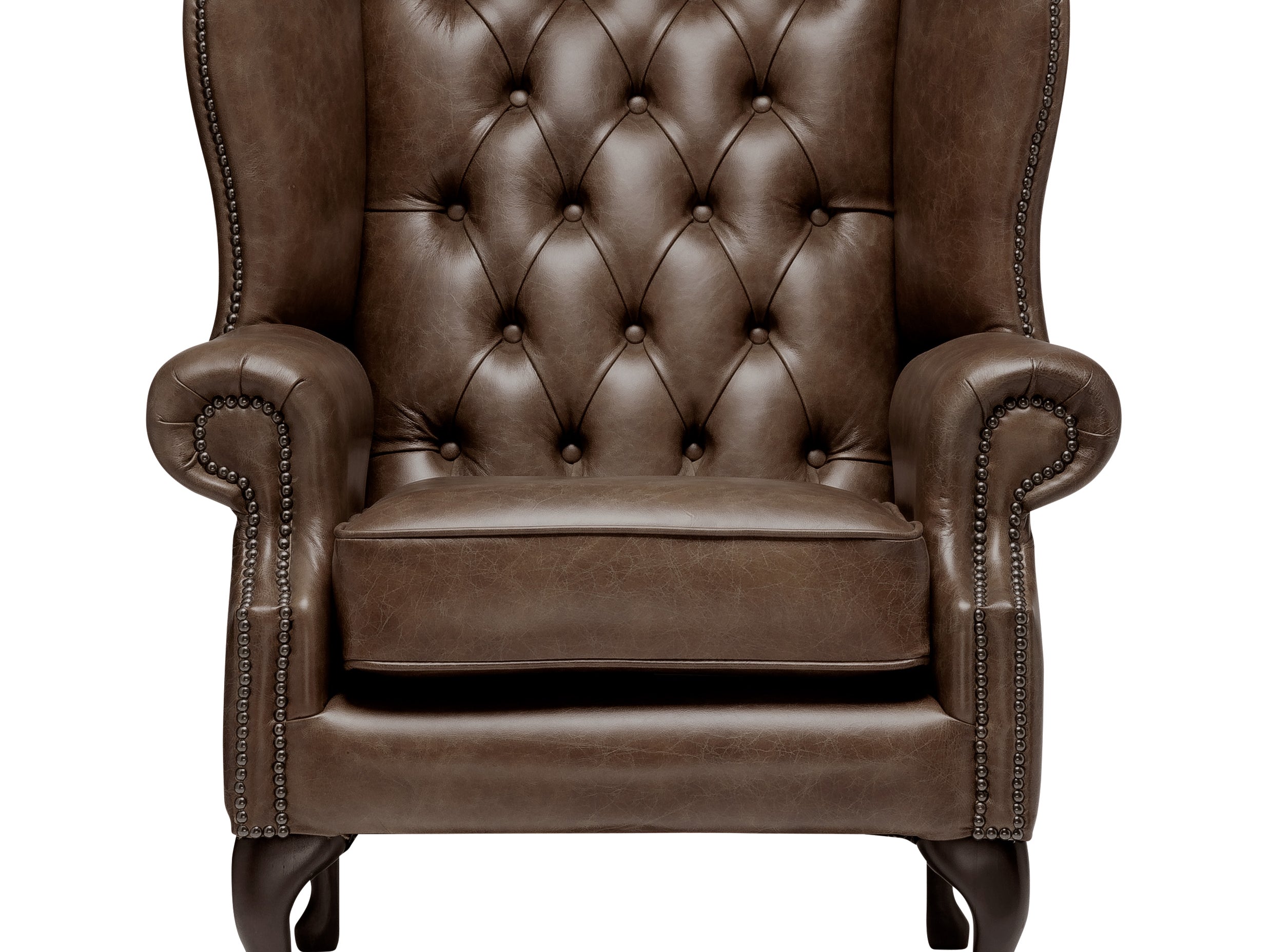 Harrington Chesterfield Armchair Vintage Truffle Leather