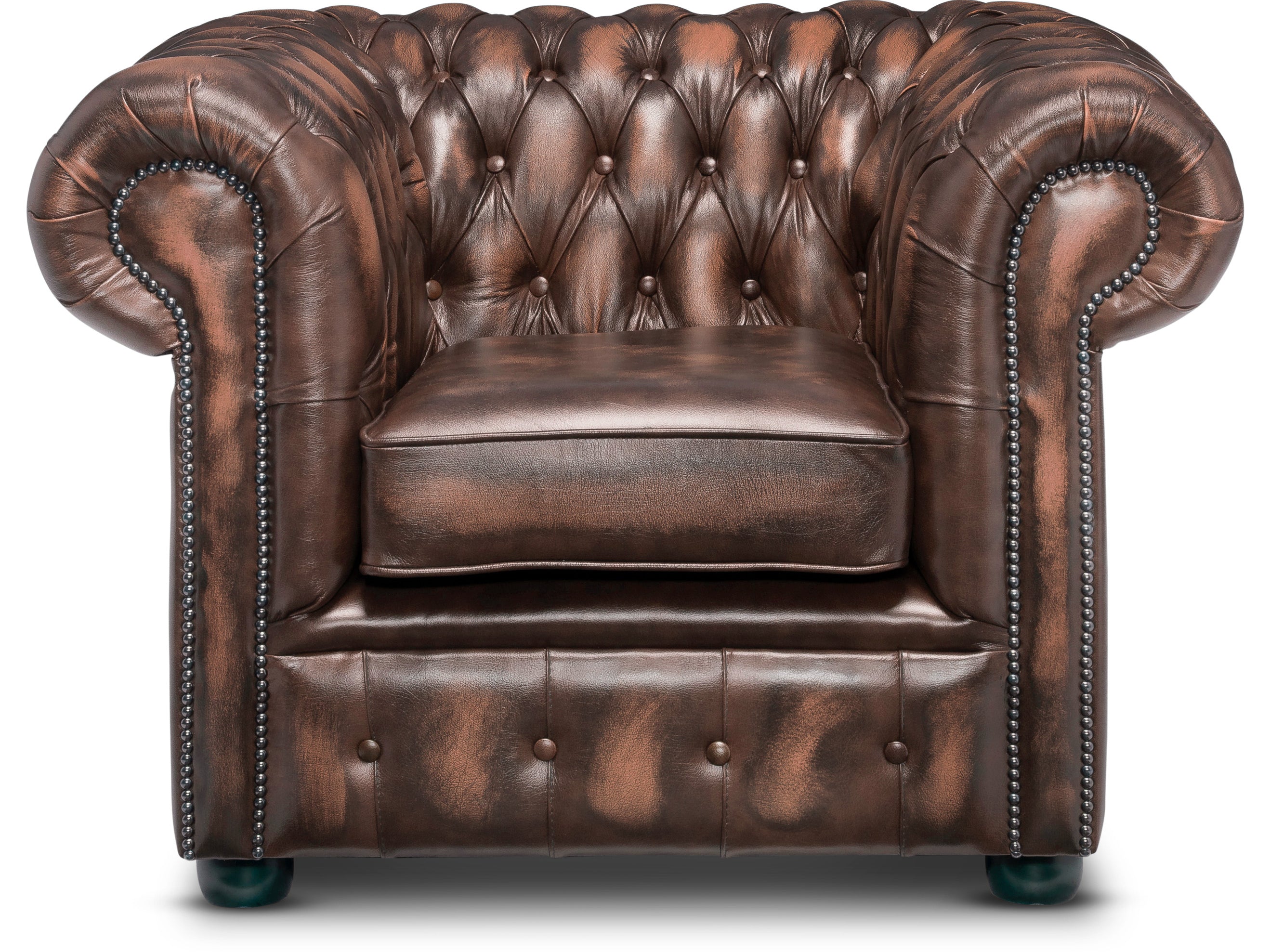 Hemingway Chesterfield Club Chair Antique Brown Leather