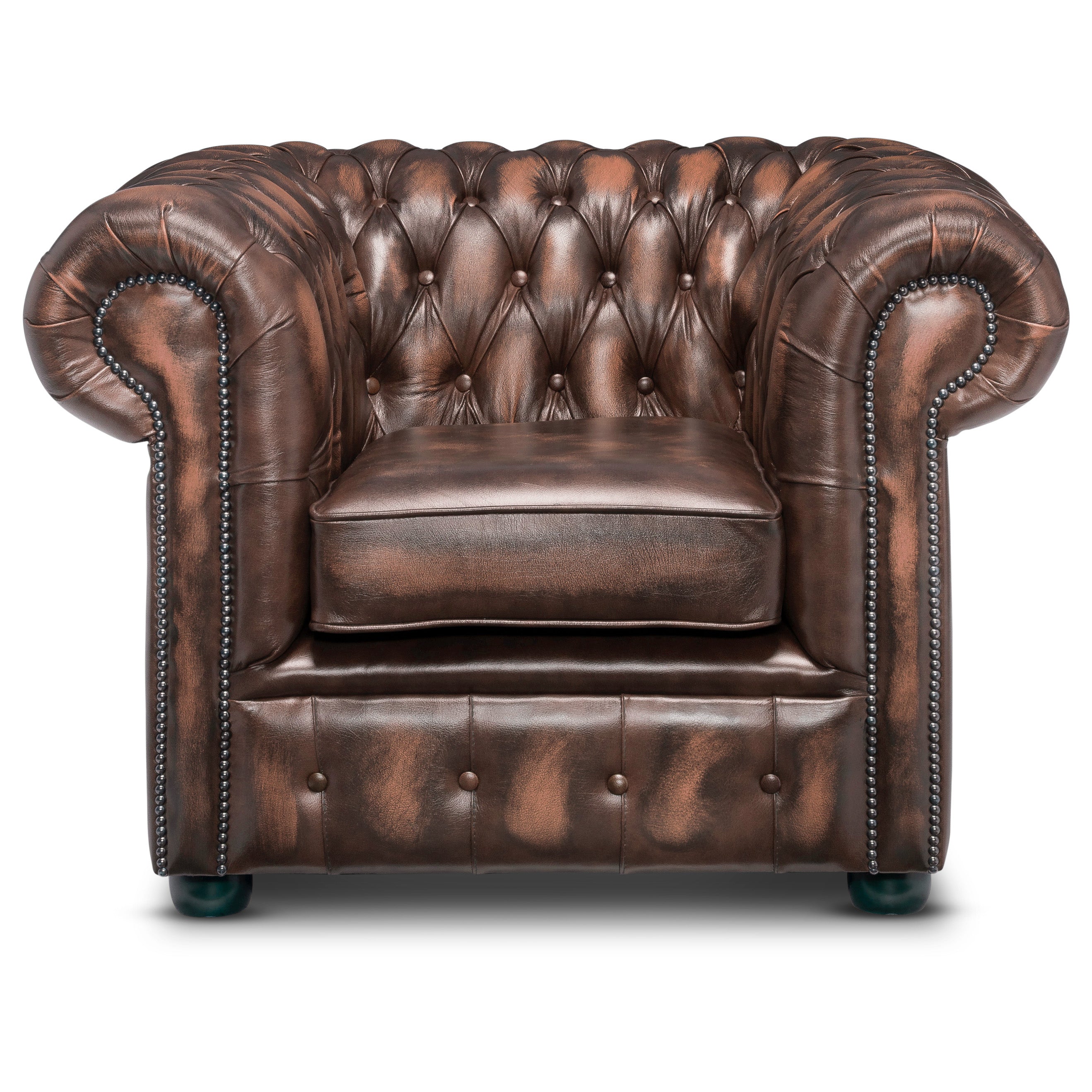 Hemingway Chesterfield Club Chair Antique Brown Leather