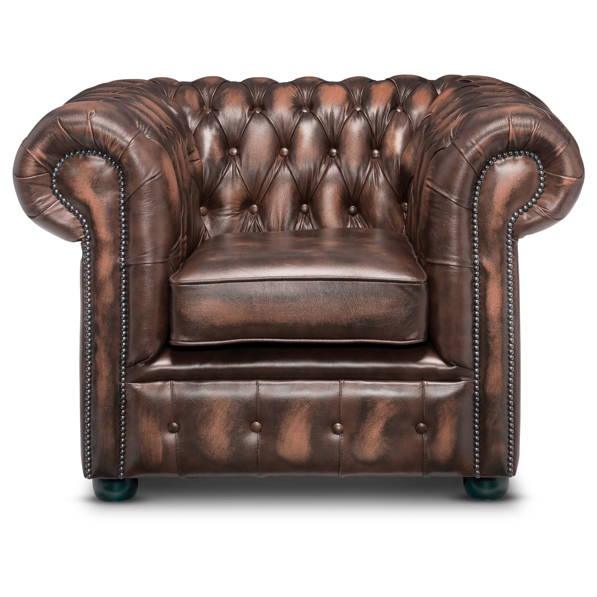 Hemingway Chesterfield Club Chair Antique Brown Leather