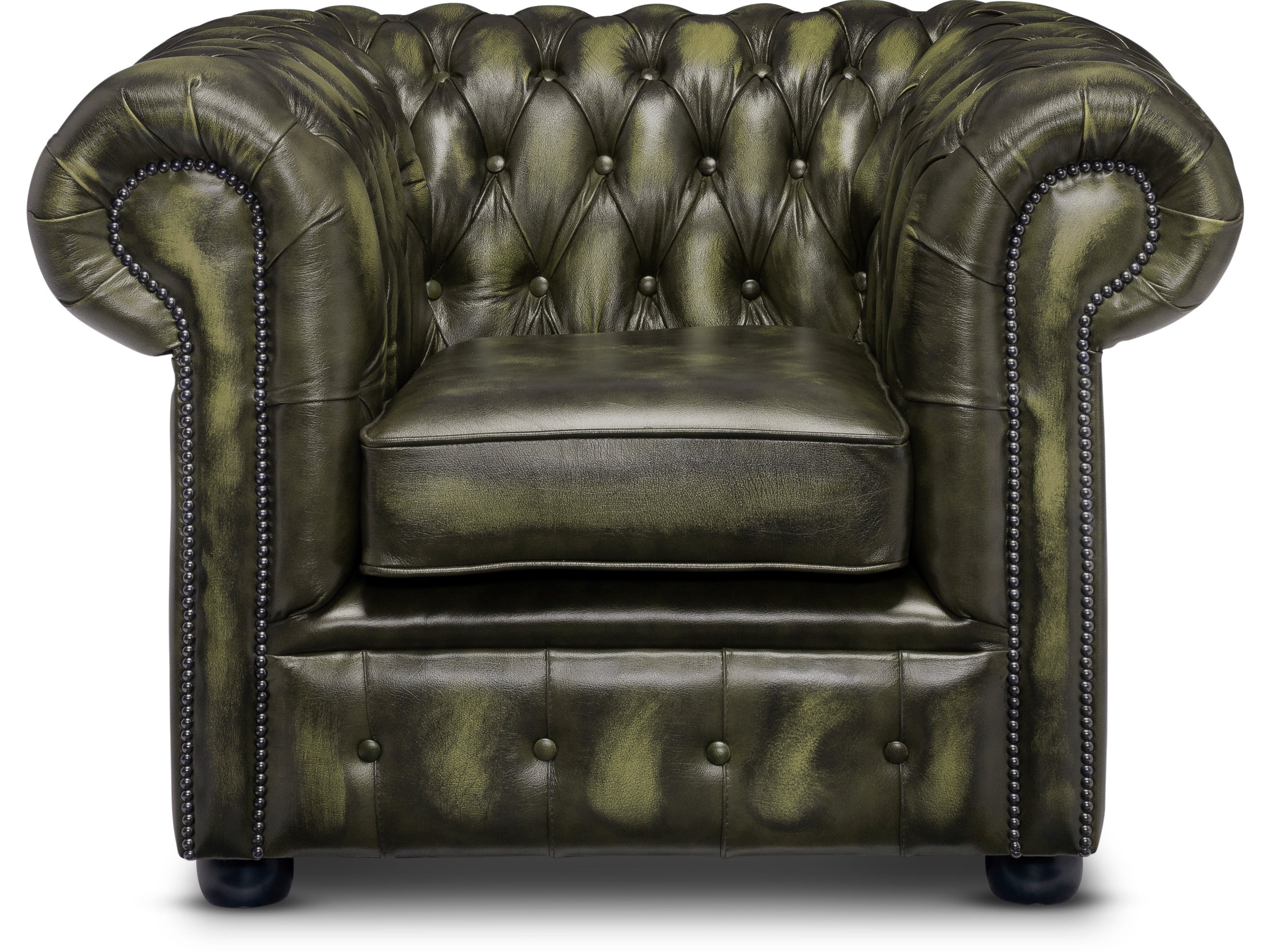 Hemingway Chesterfield Club Chair Antique Green Leather