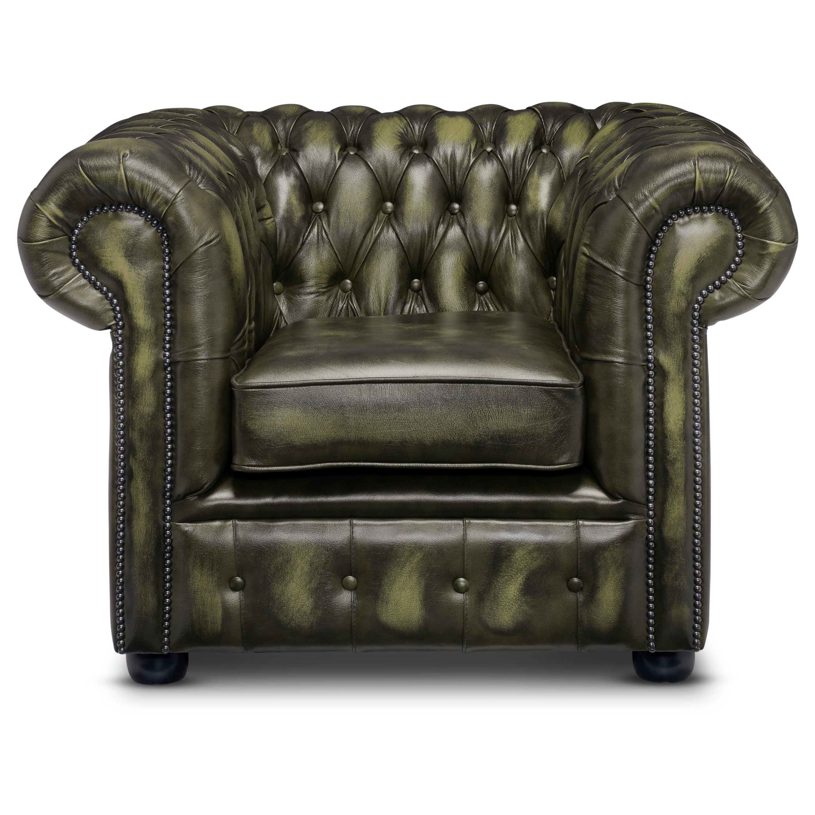 Hemingway Chesterfield Club Chair Antique Green Leather