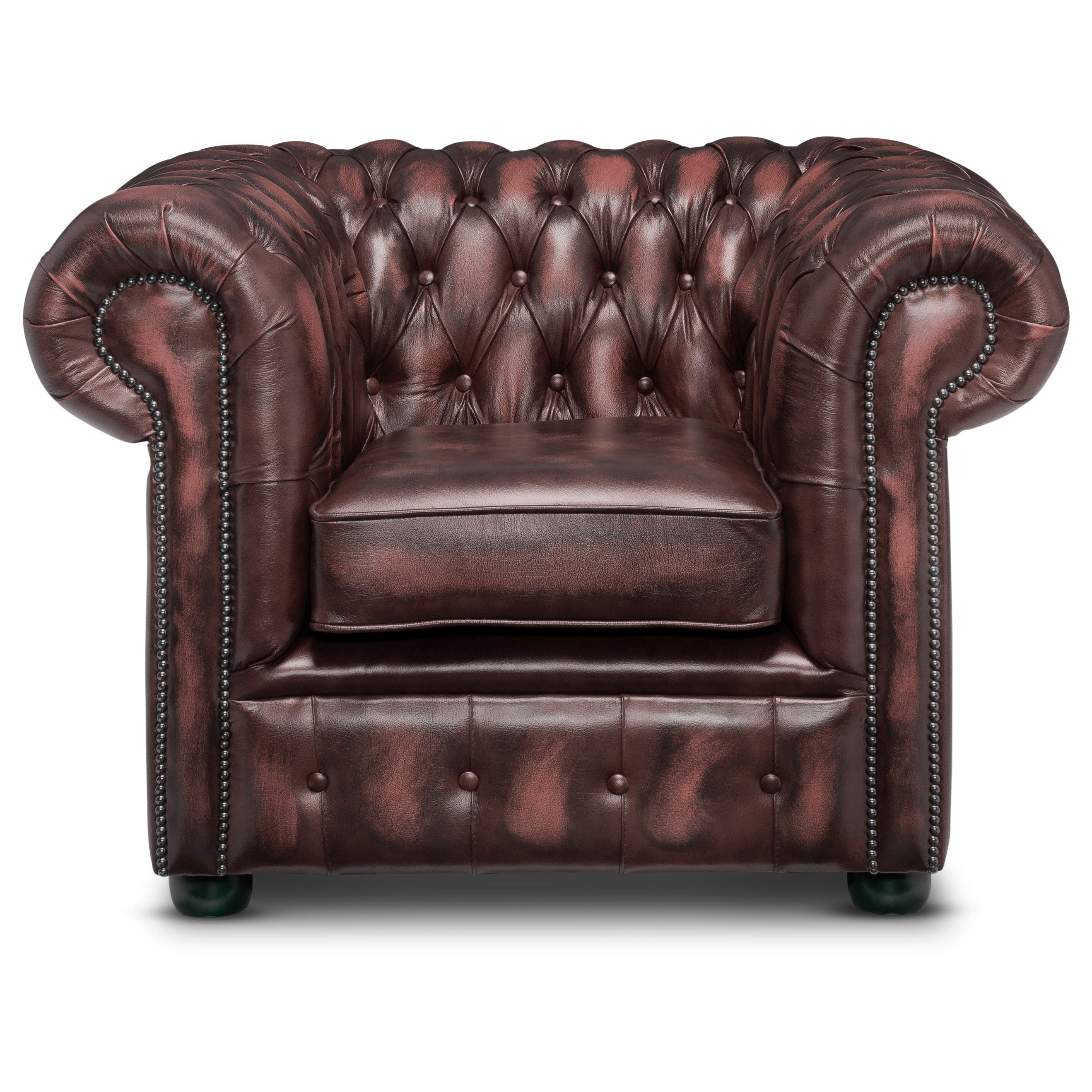 Hemingway Chesterfield Club Chair Antique Wine Leather