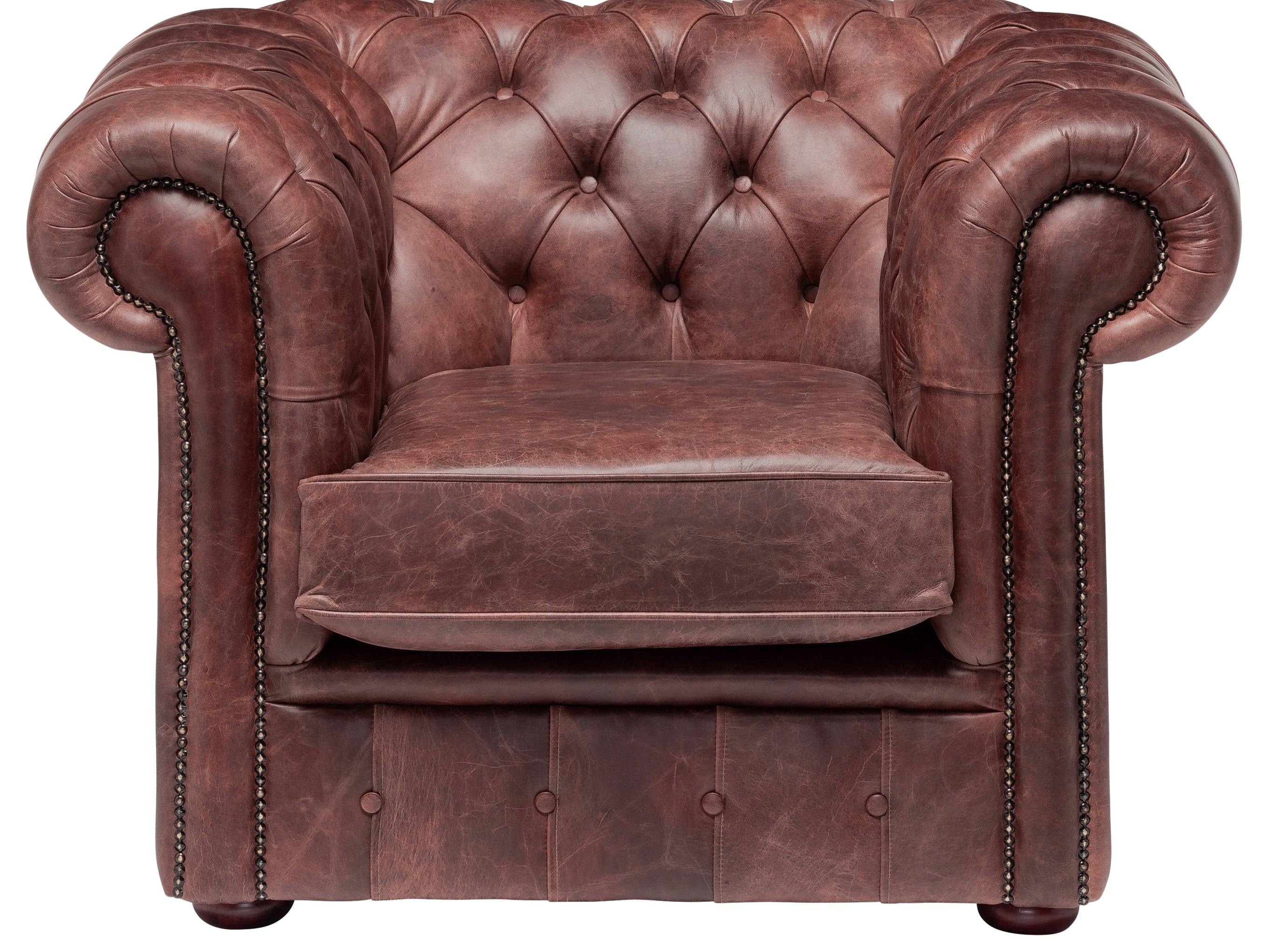 Hemingway Chesterfield Club Chair Dune Claret Leather