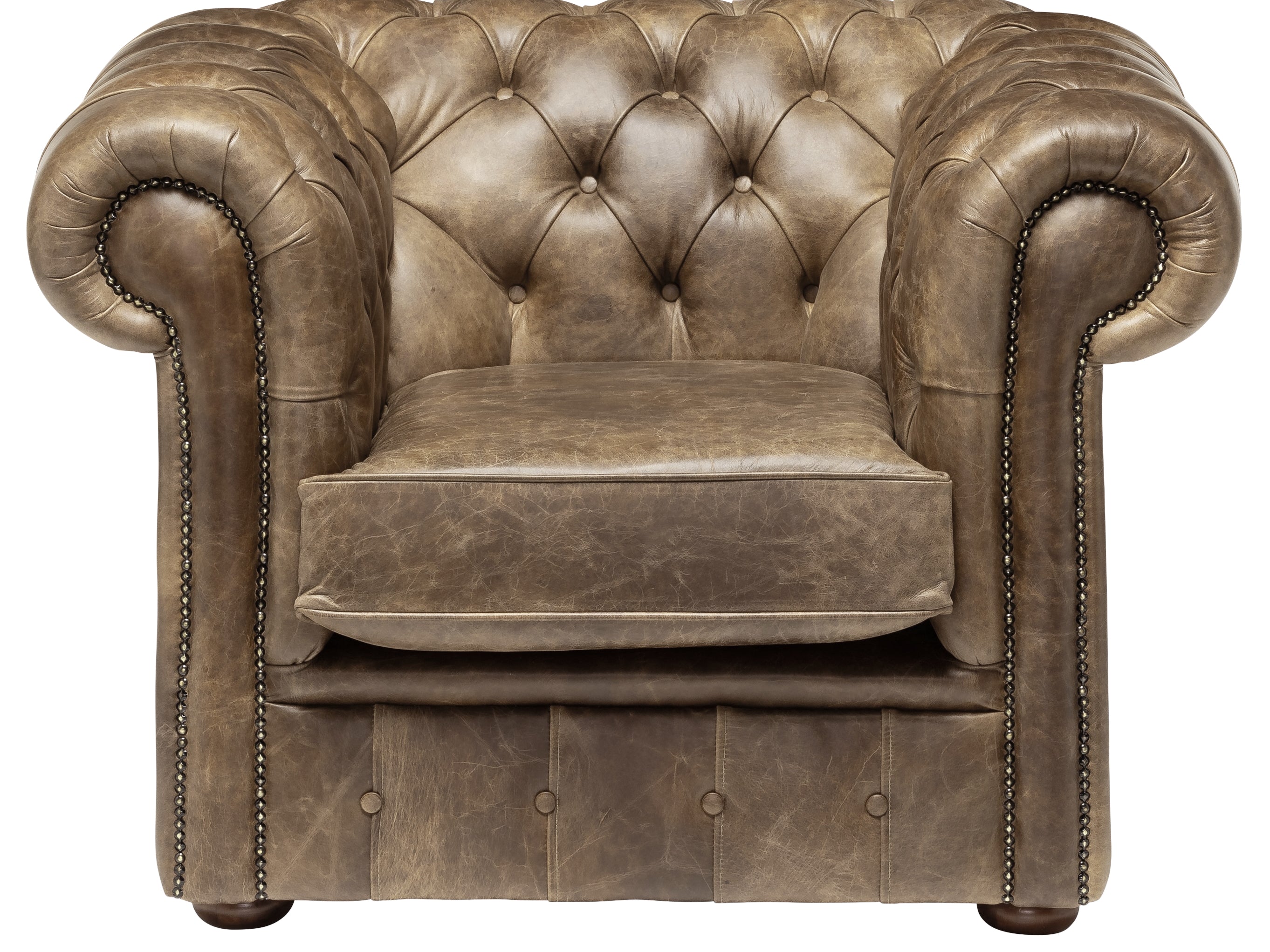 Hemingway Chesterfield Club Chair Dune Stone Leather