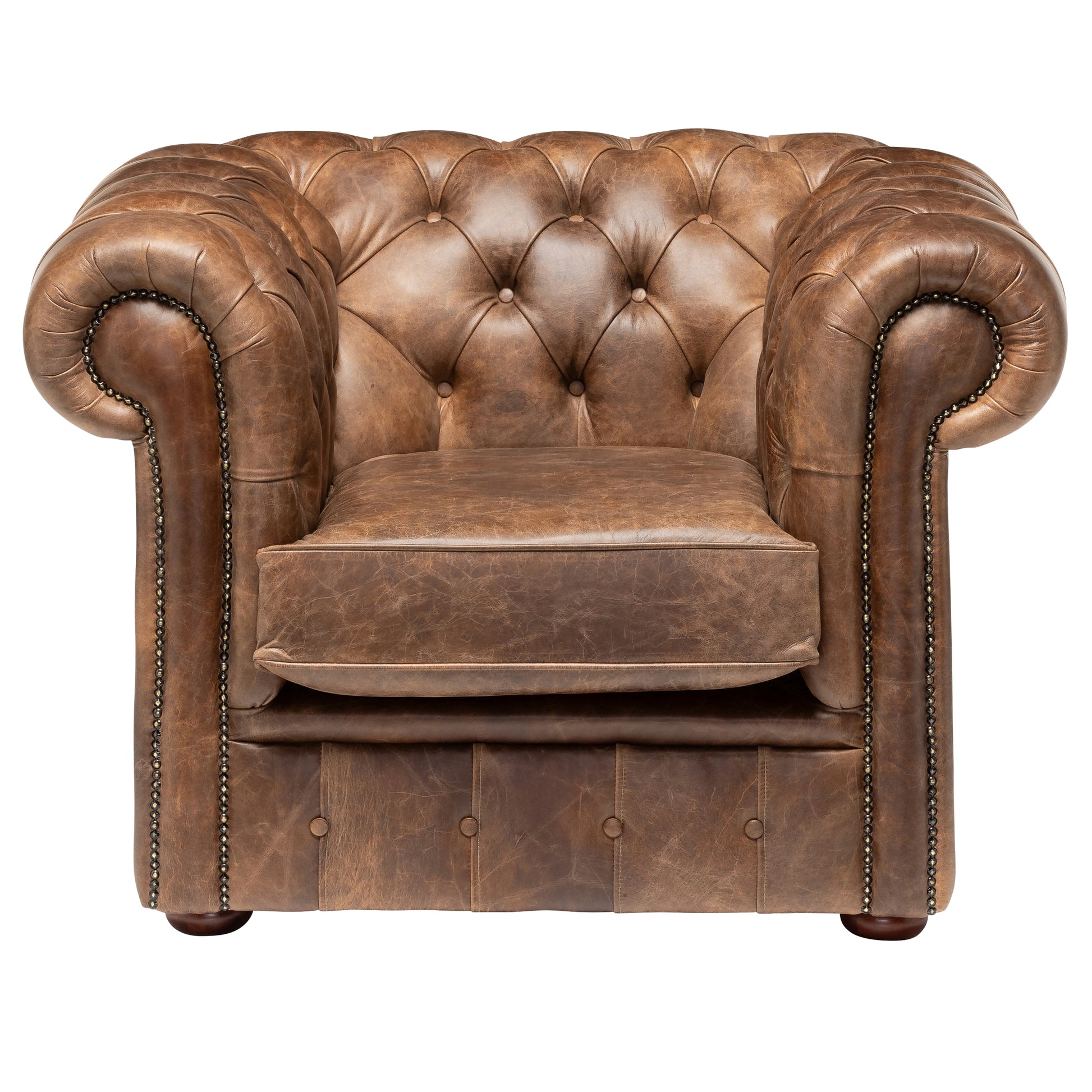 Hemingway Chesterfield Club Chair Dune Toffee Leather