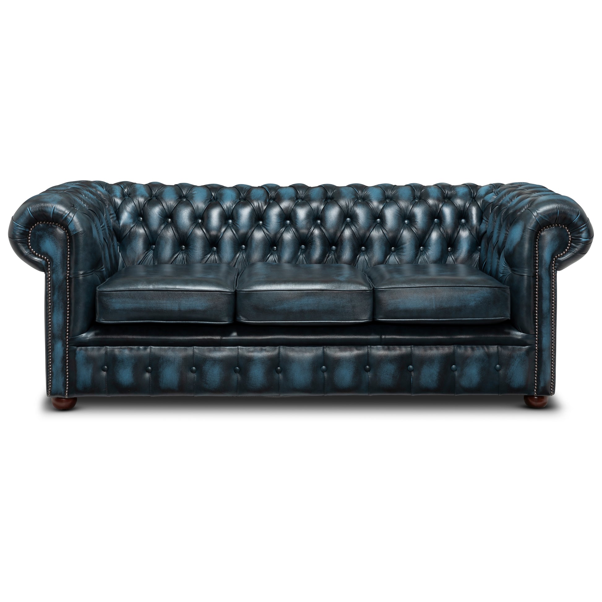 Hemingway Chesterfield Sofa Antique Blue Leather