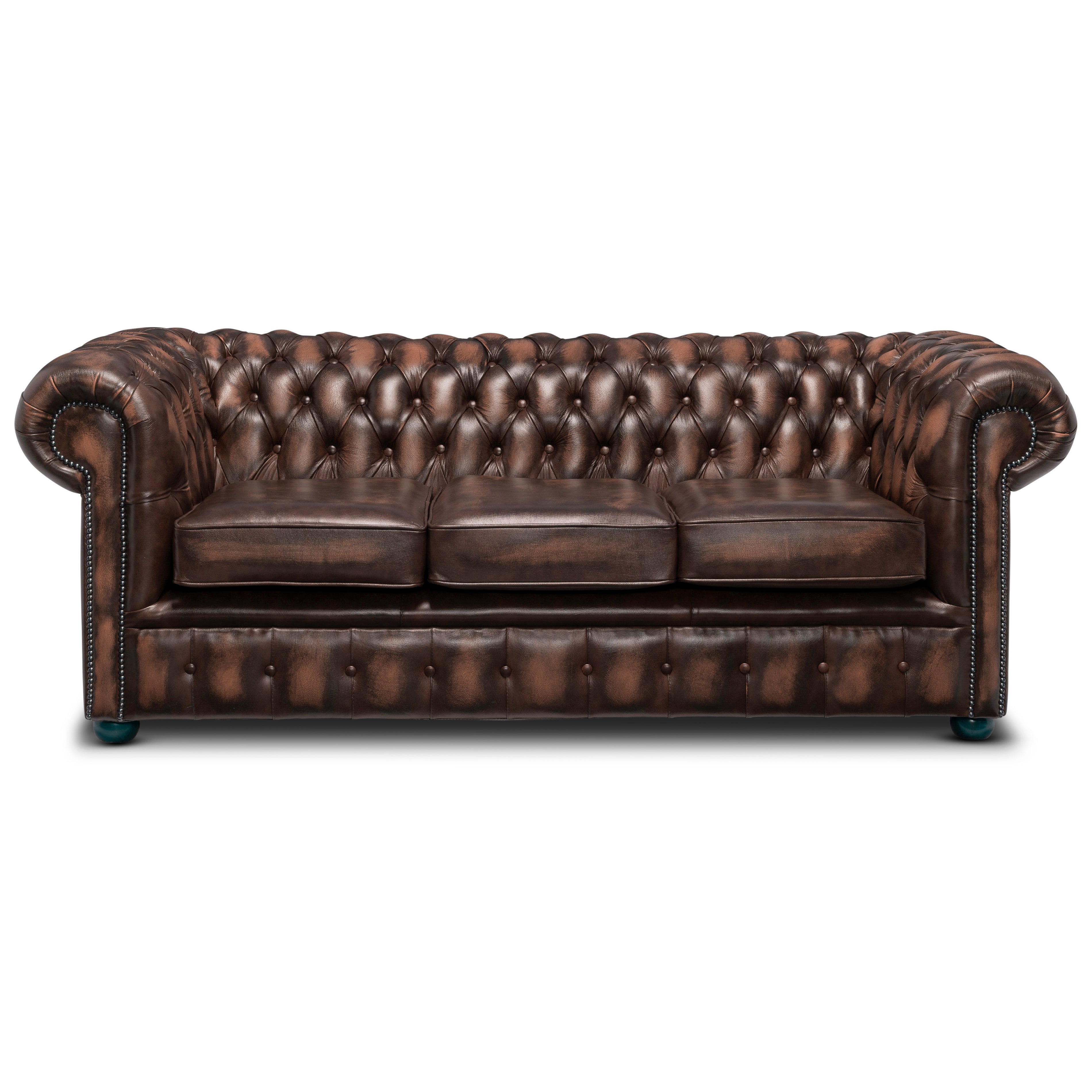 Hemingway Chesterfield Sofa Antique Brown Leather