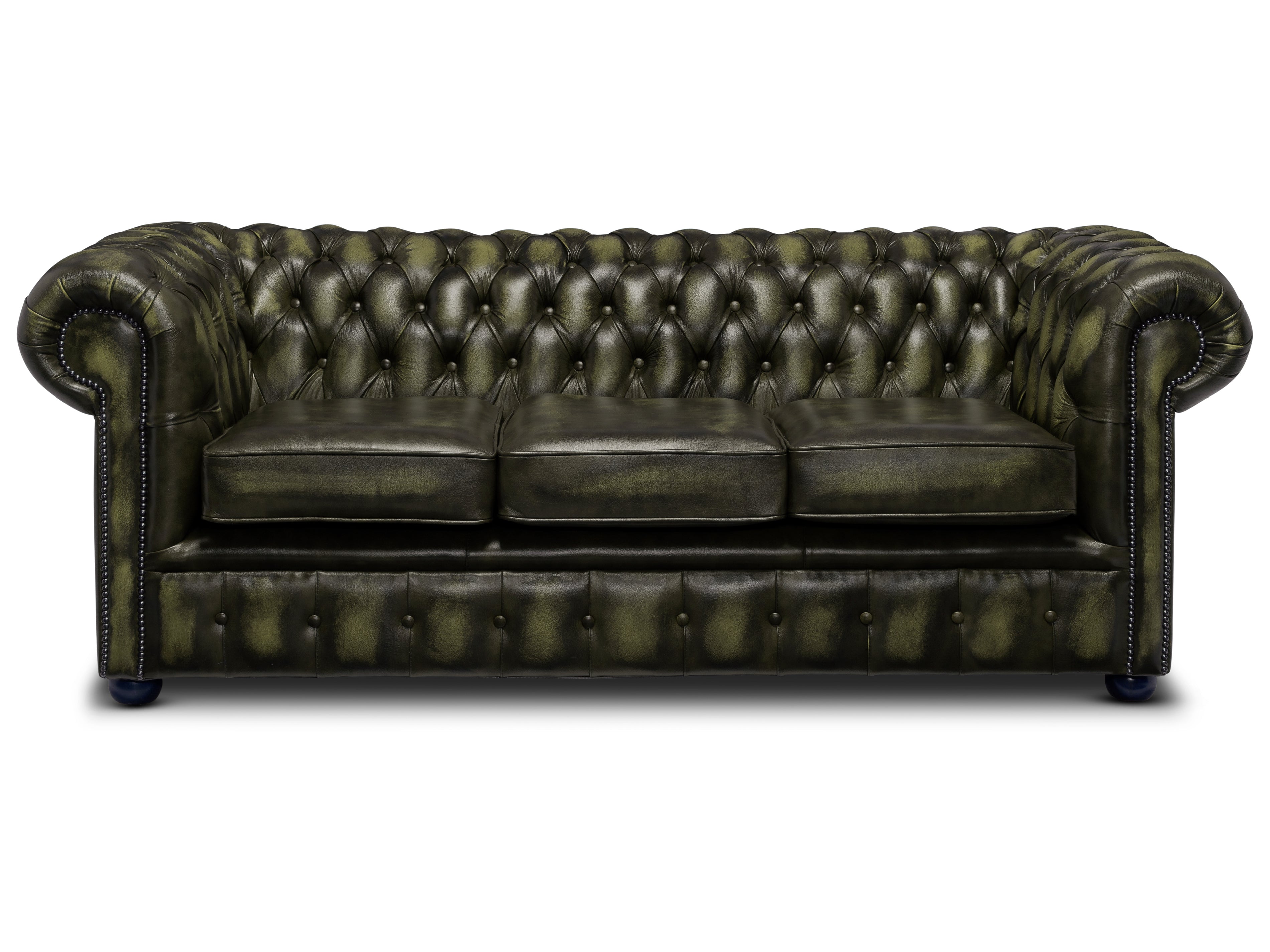 Hemingway Chesterfield Sofa Antique Green Leather