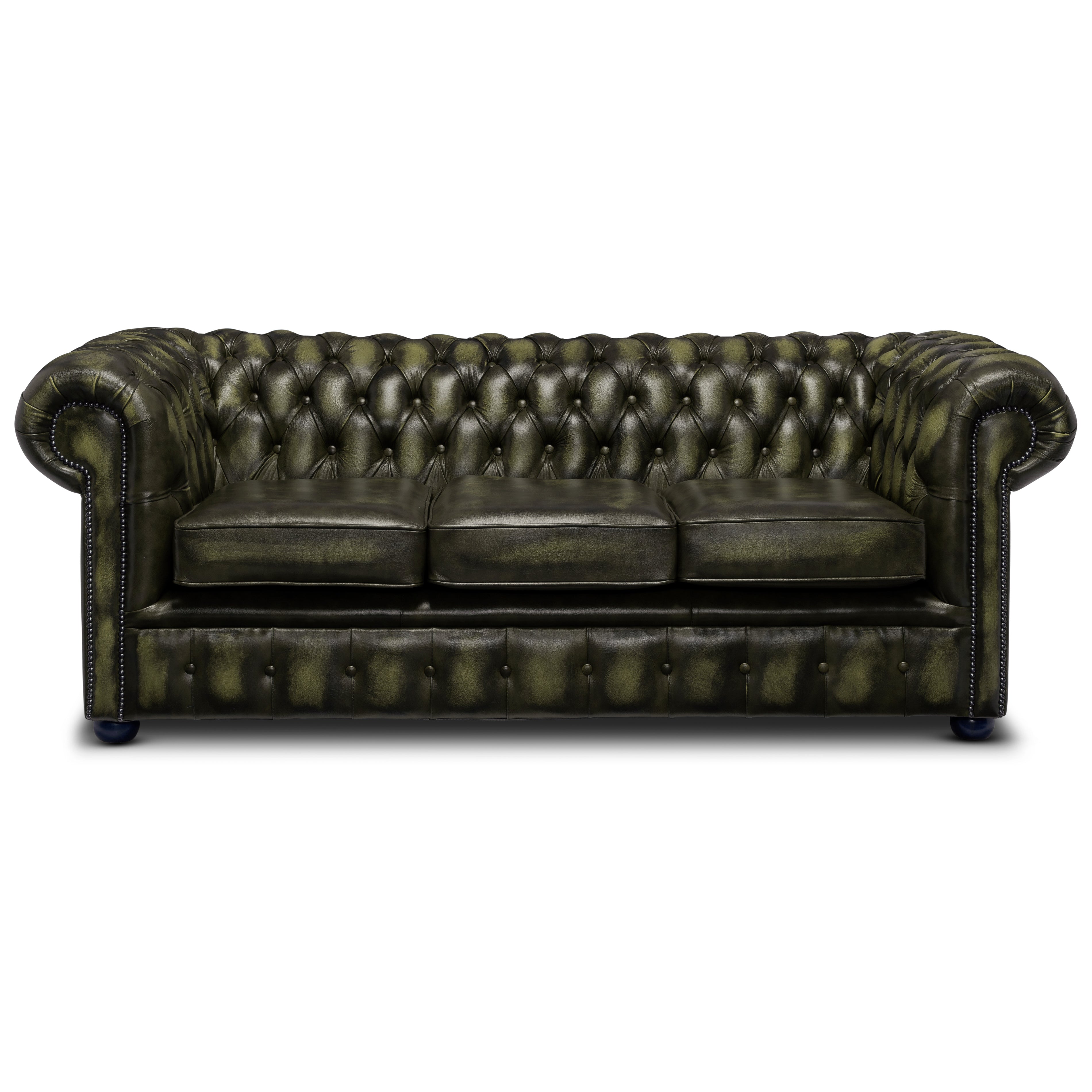 Hemingway Chesterfield Sofa Antique Green Leather